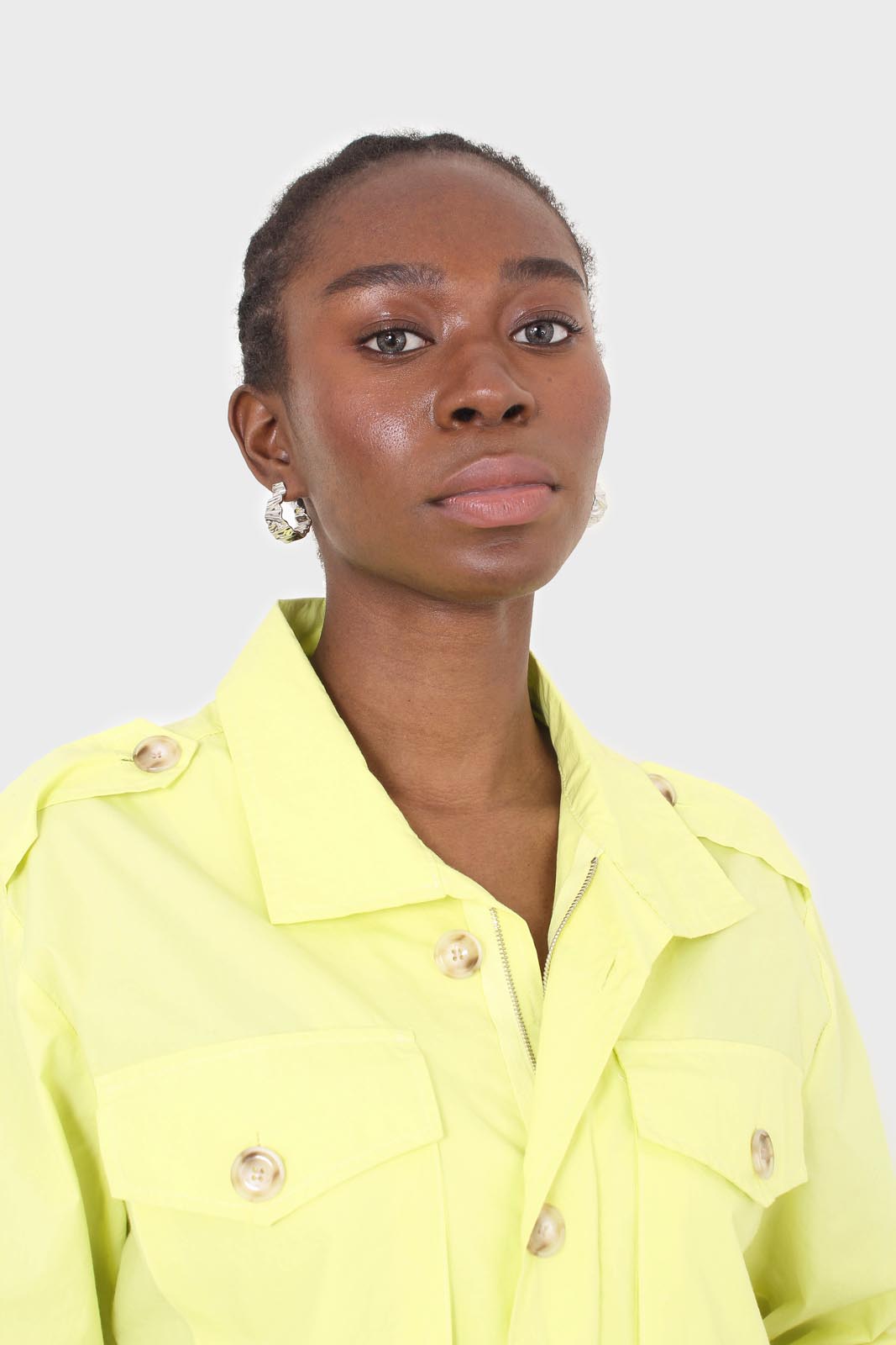 Neon yellow patch pocket cropped jacket_10