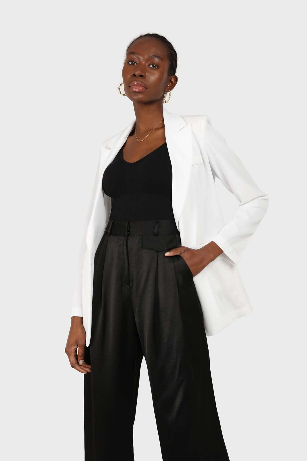 Ivory single breasted oversized linen blazer_1