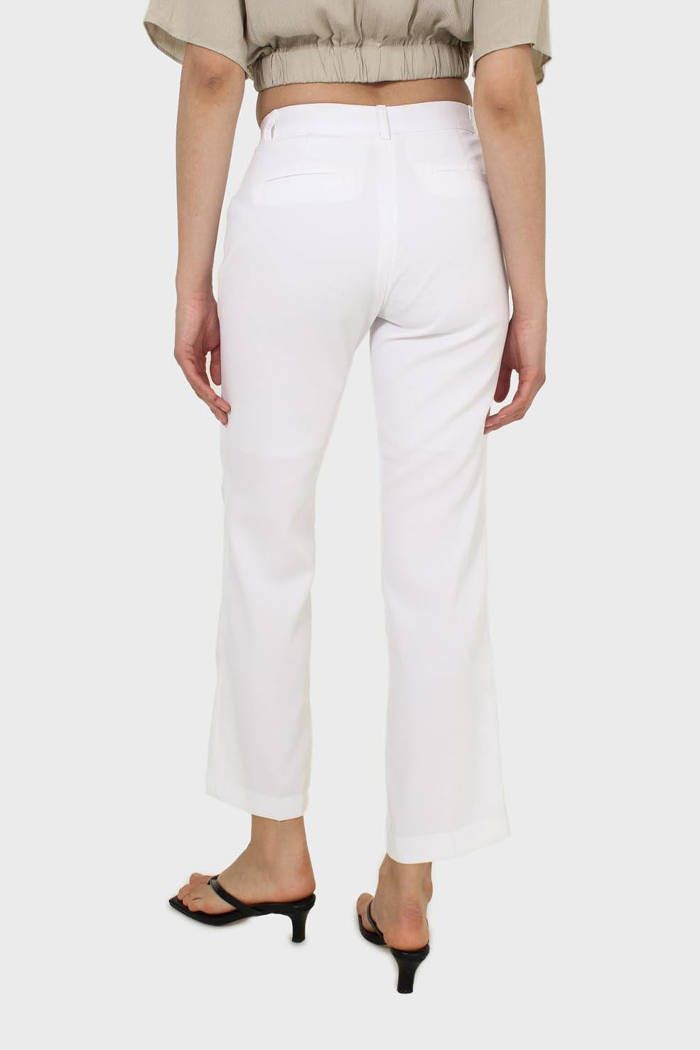 White simple tailored side pocket trousers_2