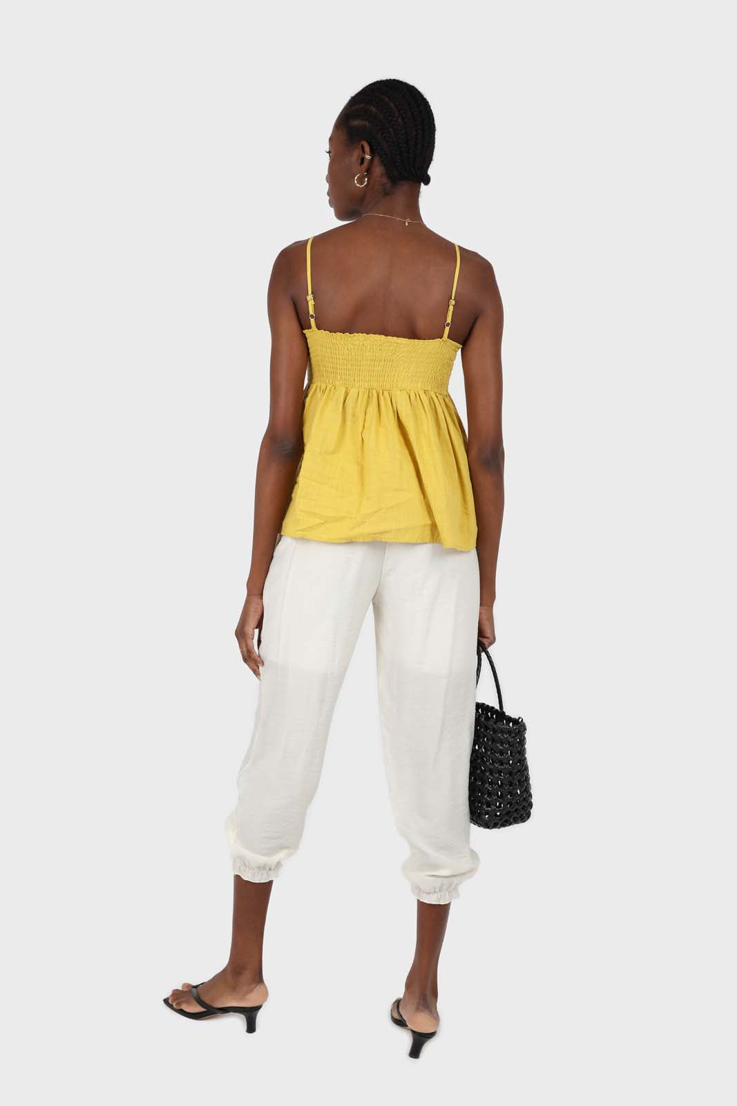 Mustard pull string thin strap tank_2