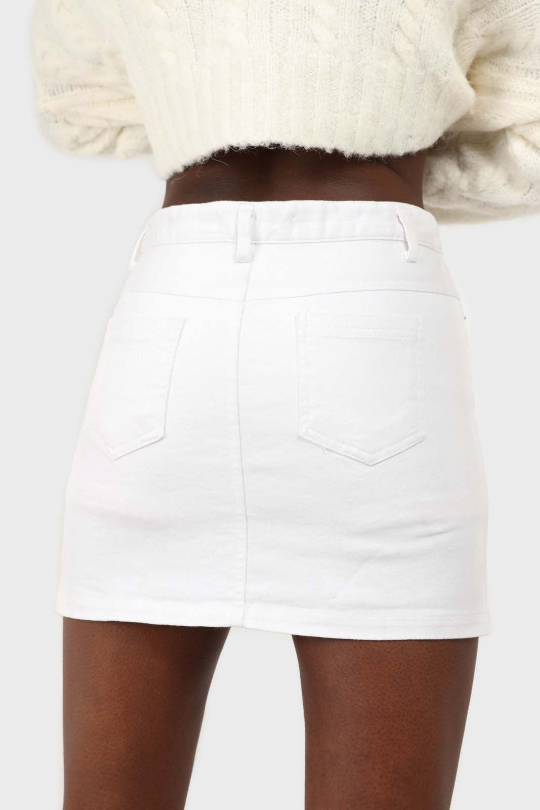 White side slit mini skirt_3