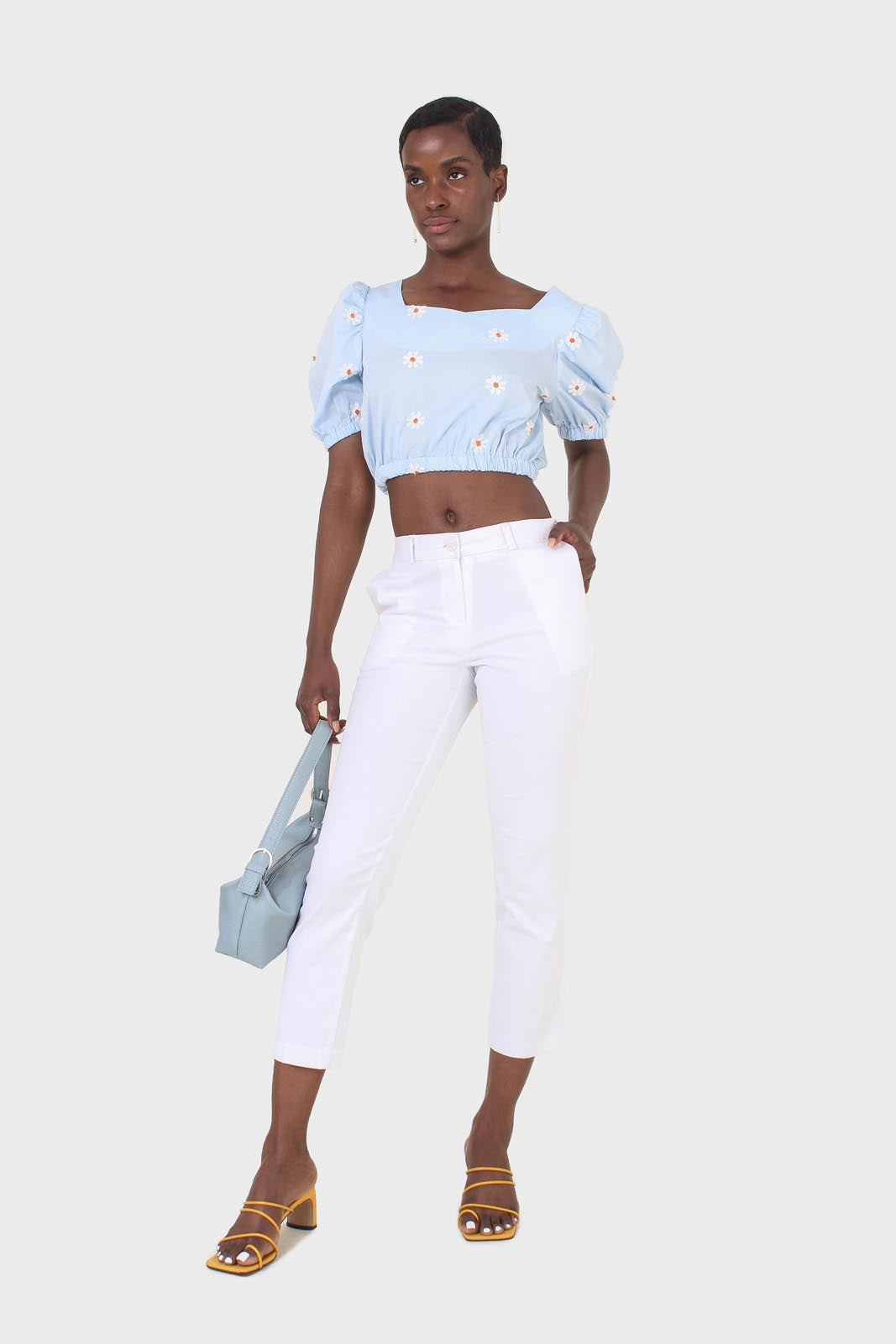 White side pocket simple tailored trousers_3