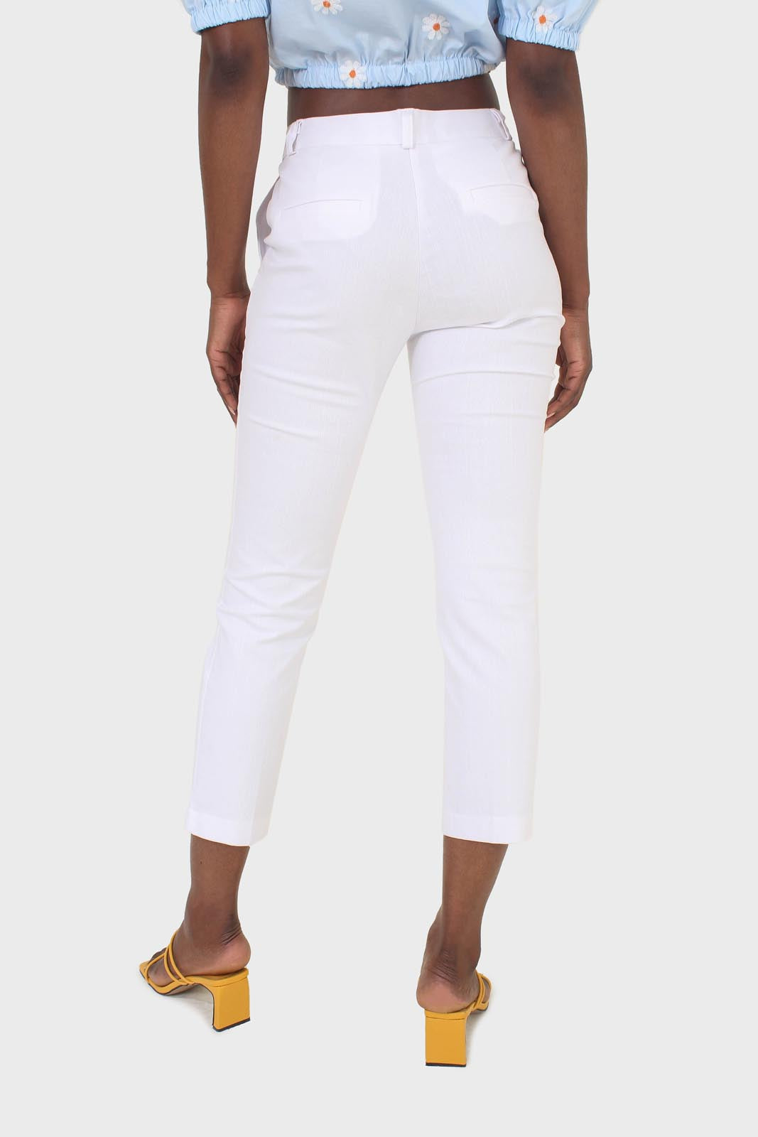 White side pocket simple tailored trousers_2