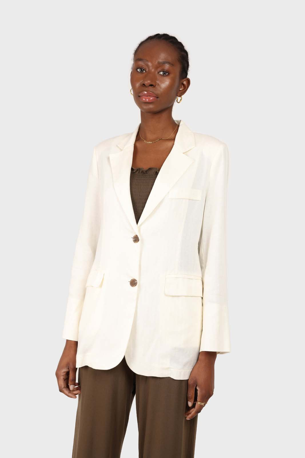 White single breasted tailored blazer_6