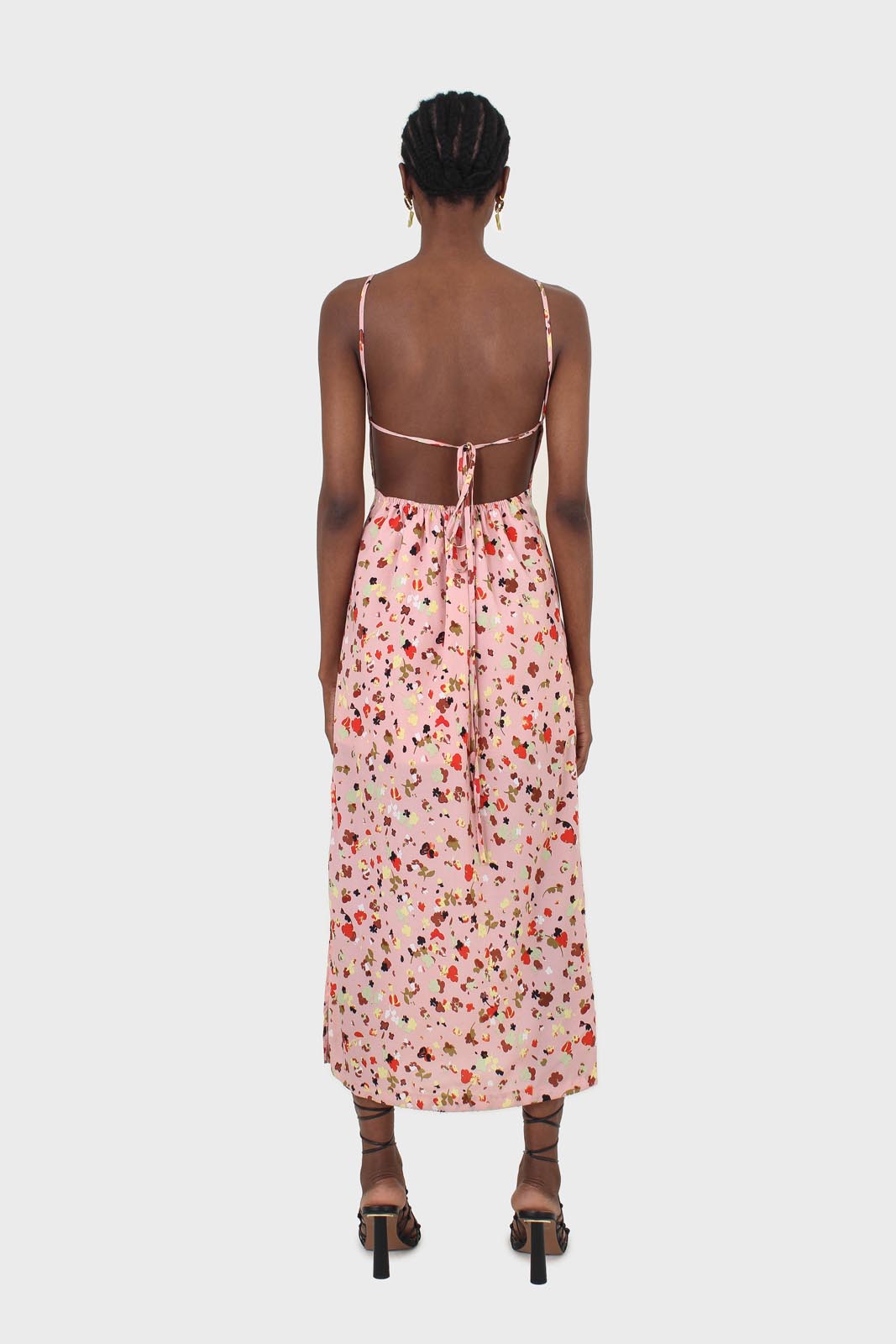 Pink and multi floral printed strappy maxi dress_3