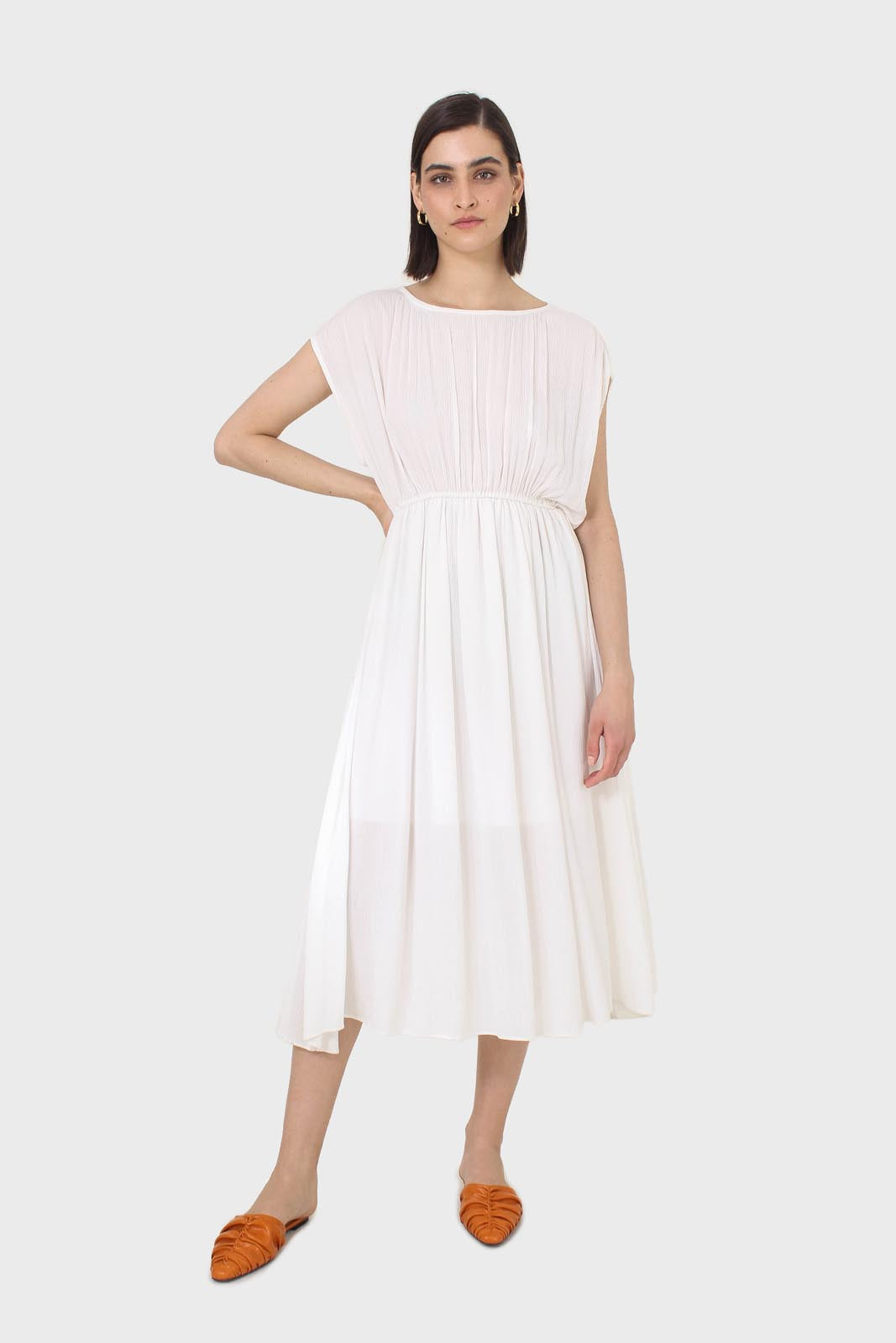 Ivory shirring sleeveless maxi dress_1