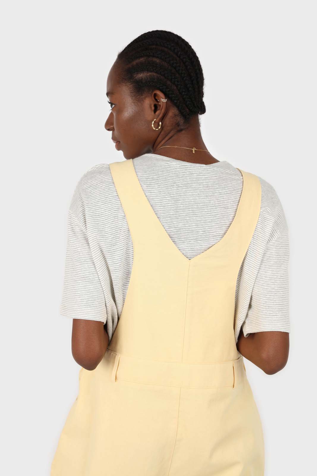Pale yellow front patch pocket jumpsuit_4