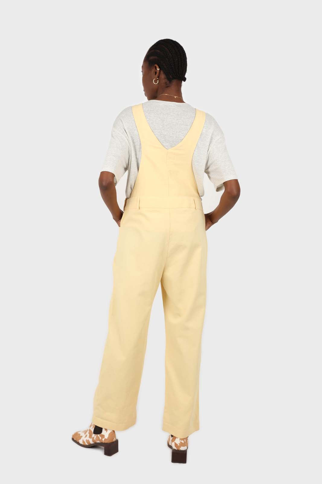 Pale yellow front patch pocket jumpsuit_5