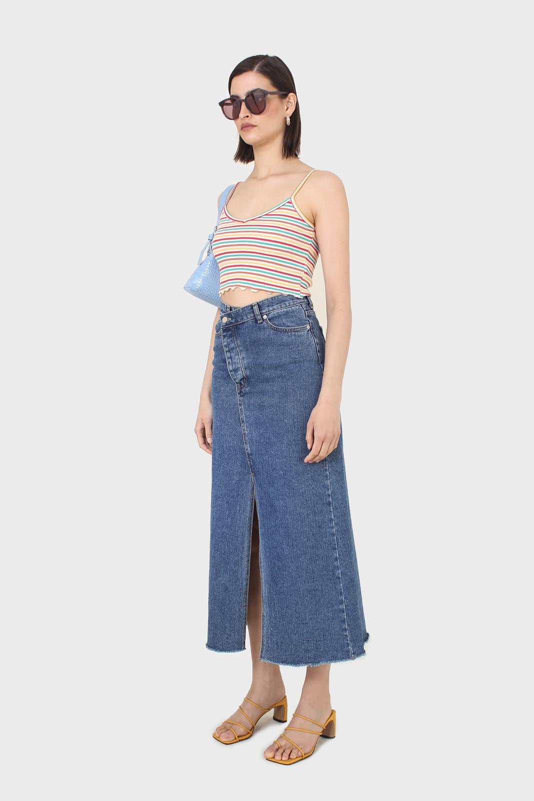 Ivory and green multi striped cropped tank_6