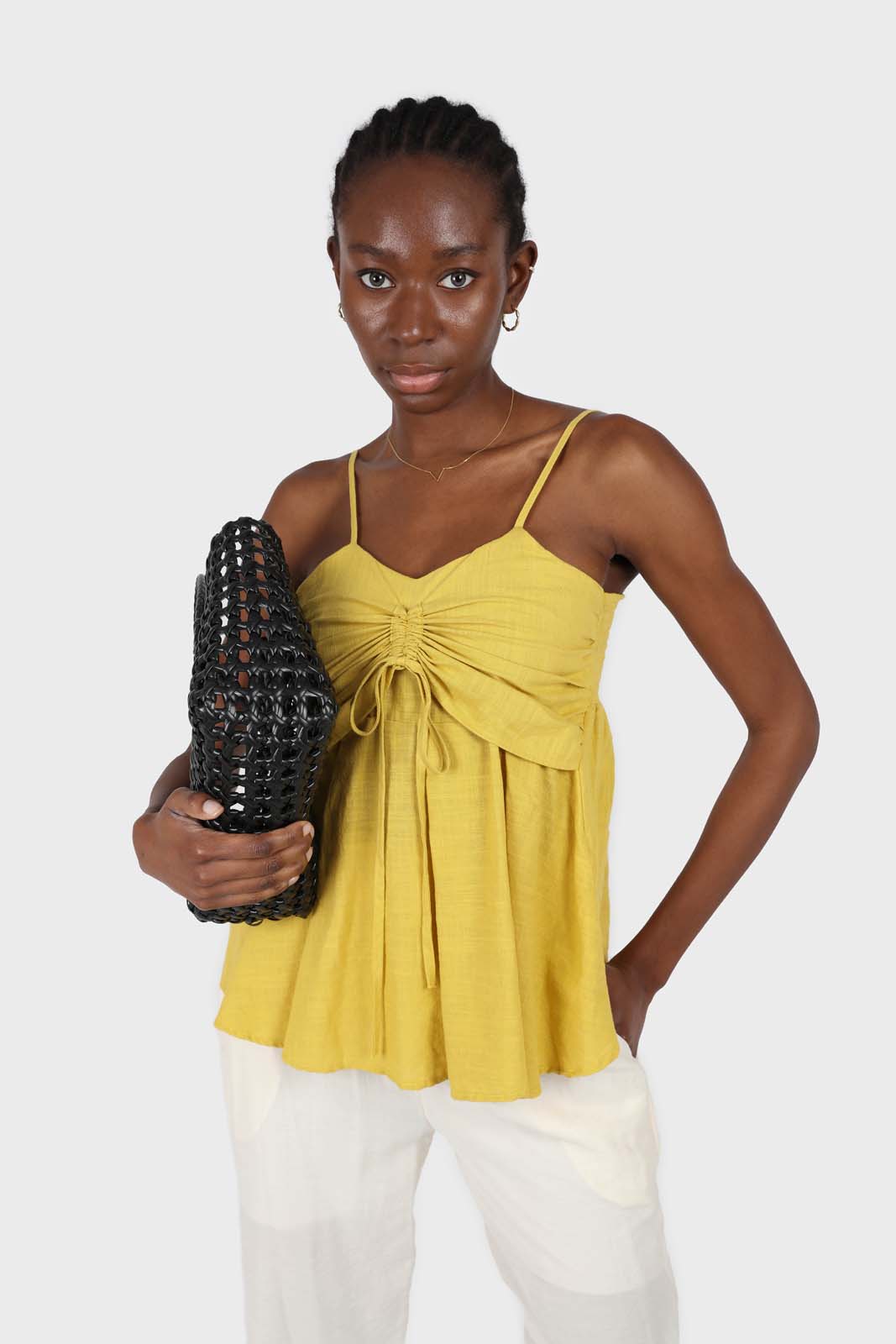 Black plastic rope net tote bag_2