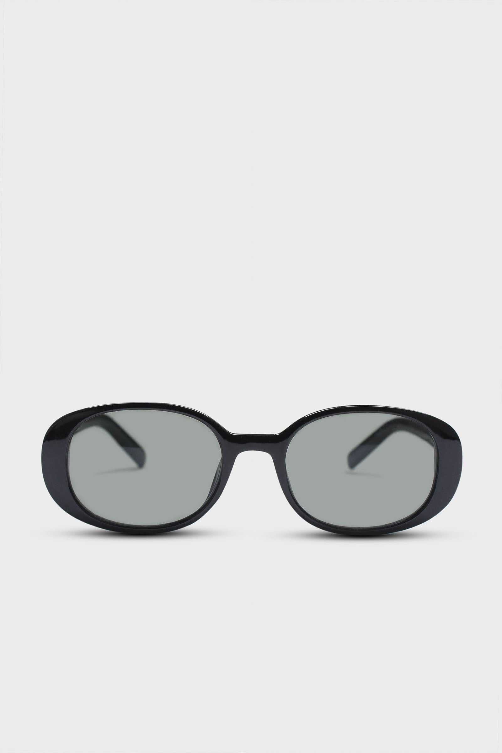 All black thick oval frame sunglasses_1