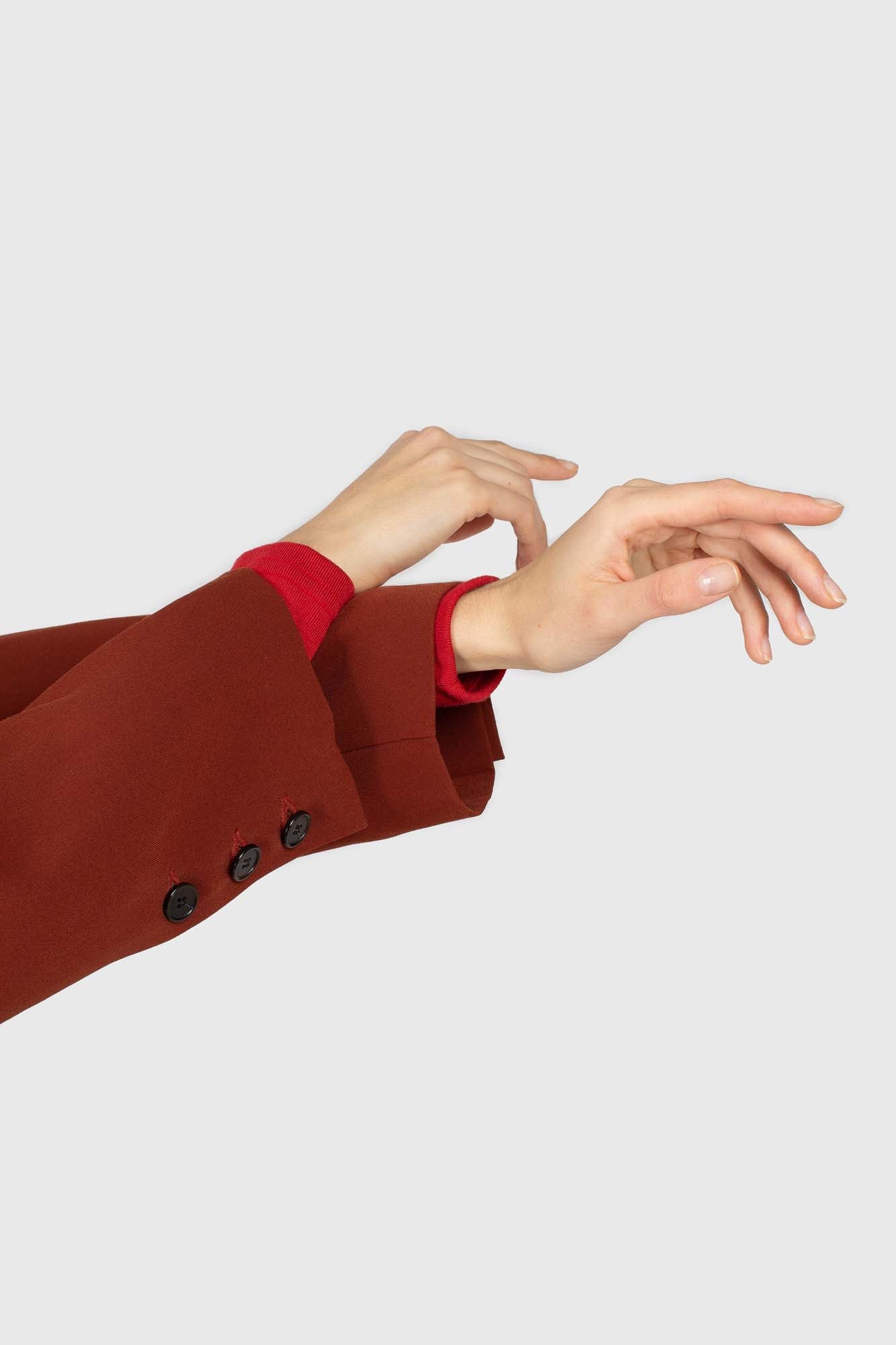 Dusty orange piping pocket oversized blazer_5