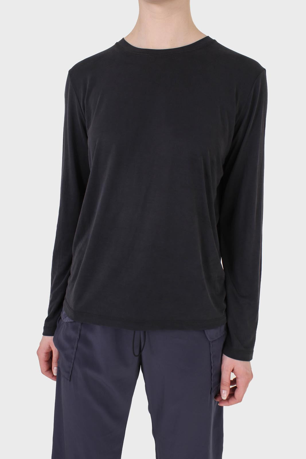 Black high neck perfect long sleeved tee_2