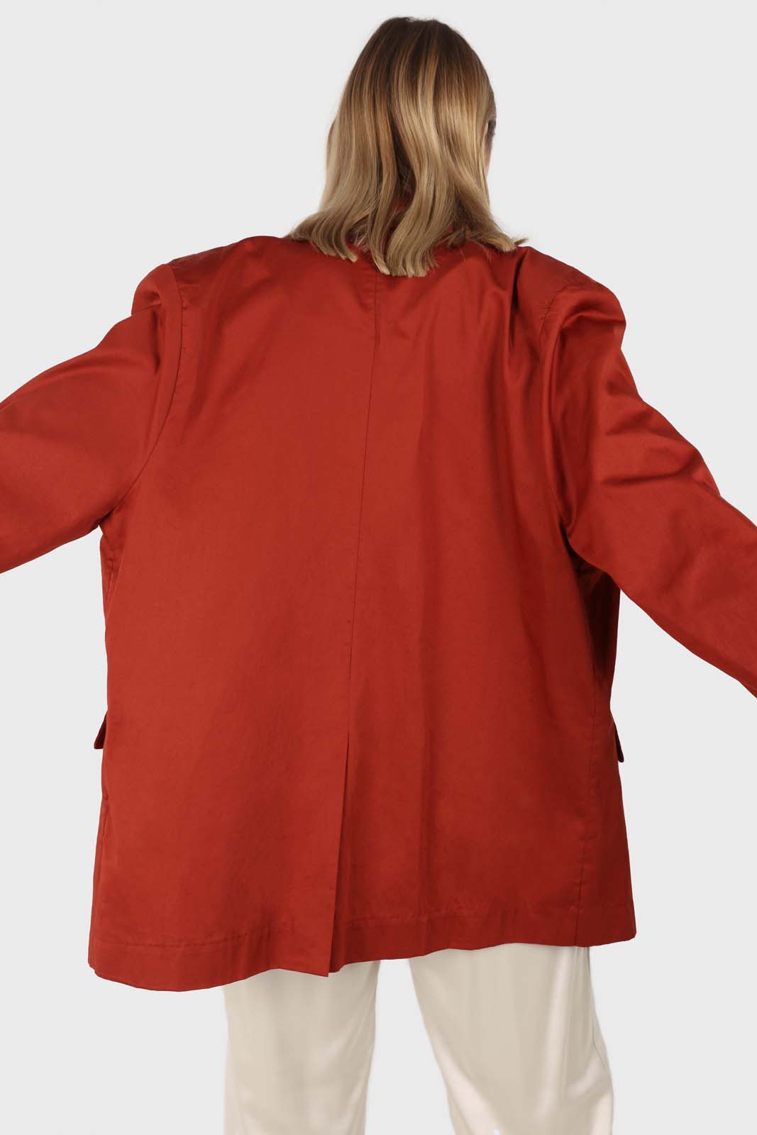 Burnt orange flap pocket silky blazer_4