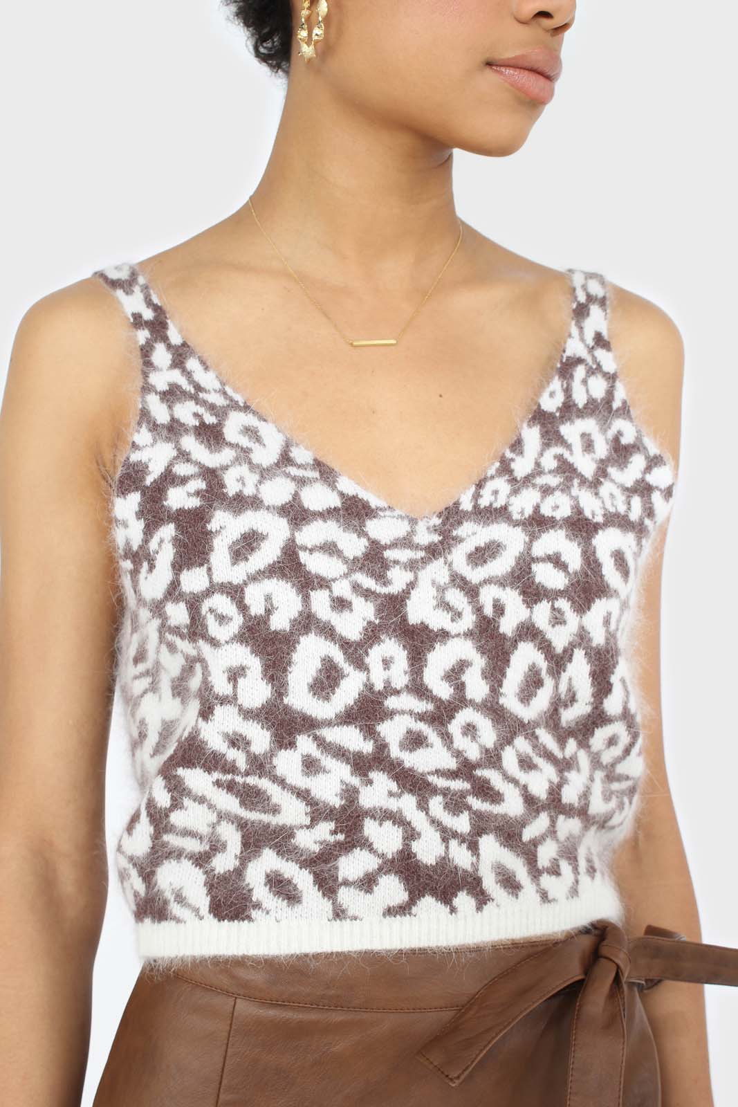 Ivory and brown leopard angora tank_7