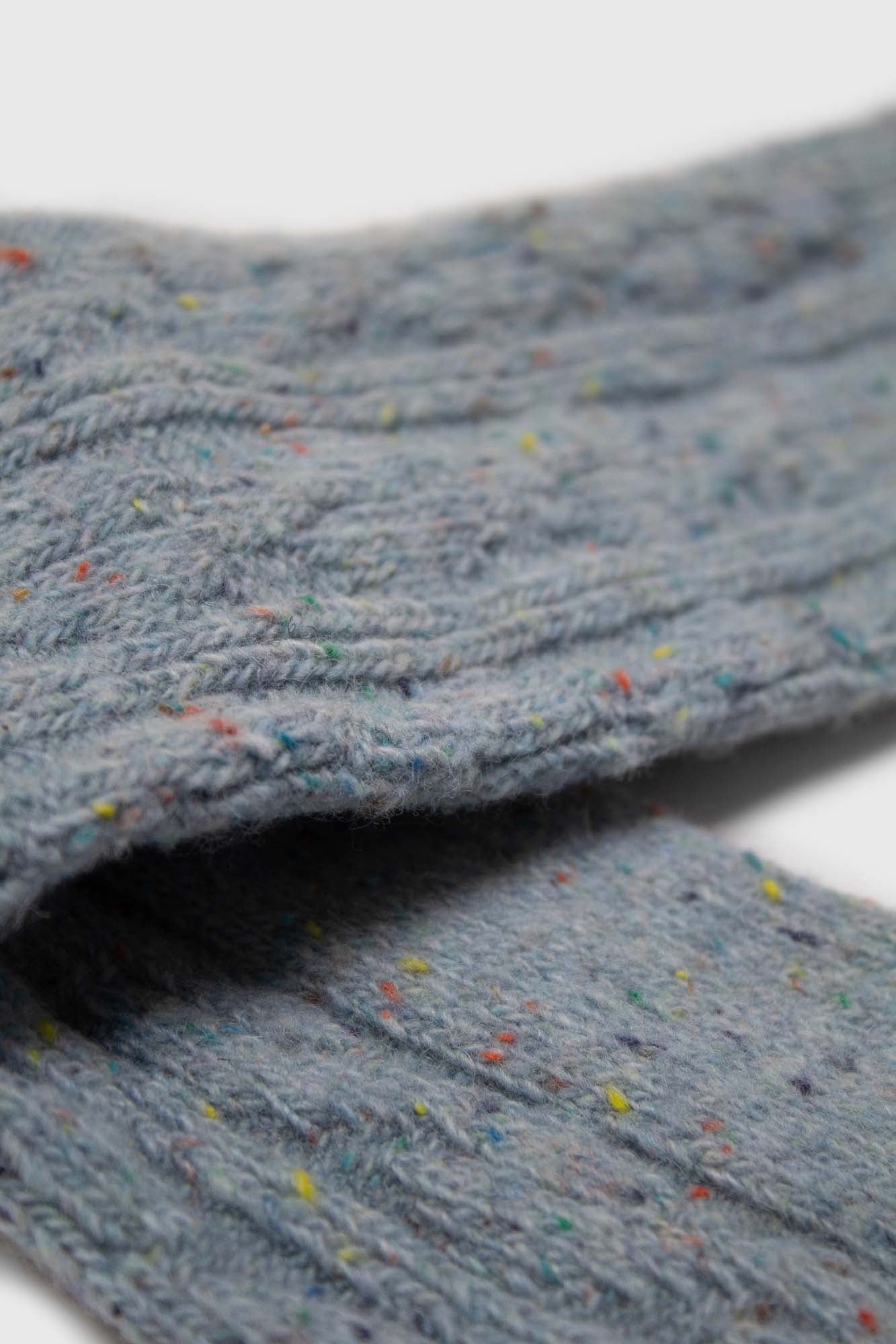 Baby blue rainbow fleck thick socks_2