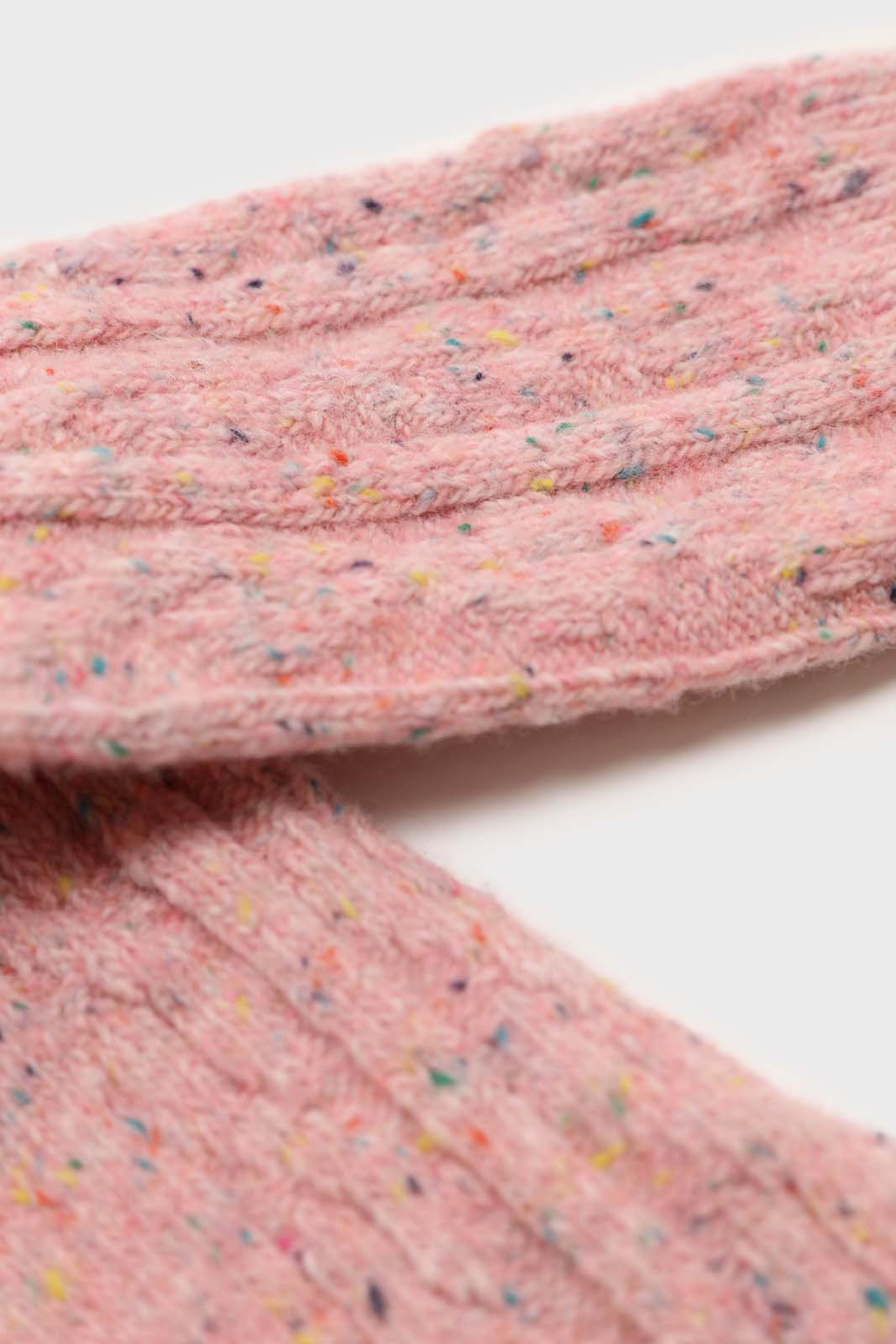 Baby pink rainbow fleck thick socks_3