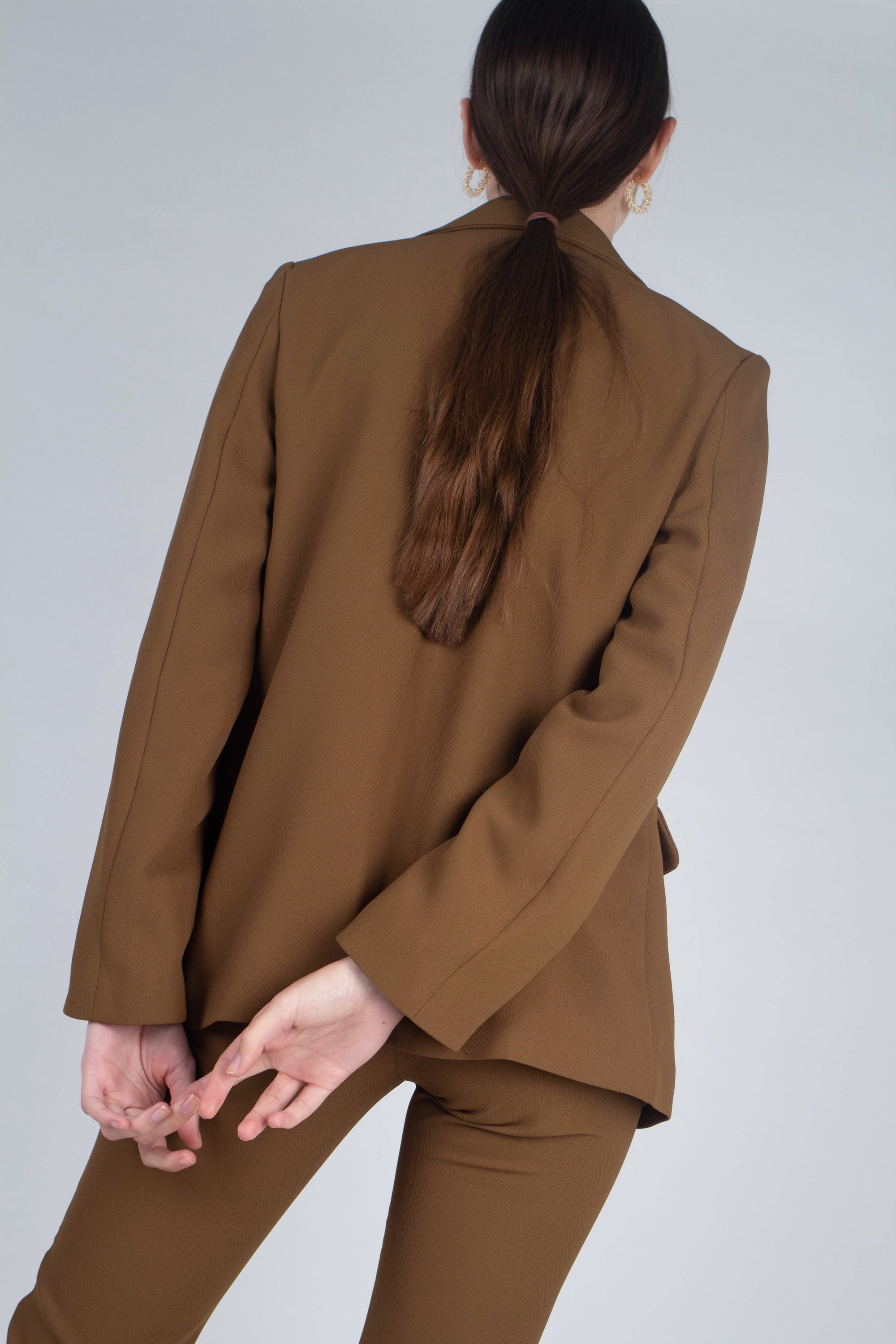 Mustard single breasted classic suit blazer_2