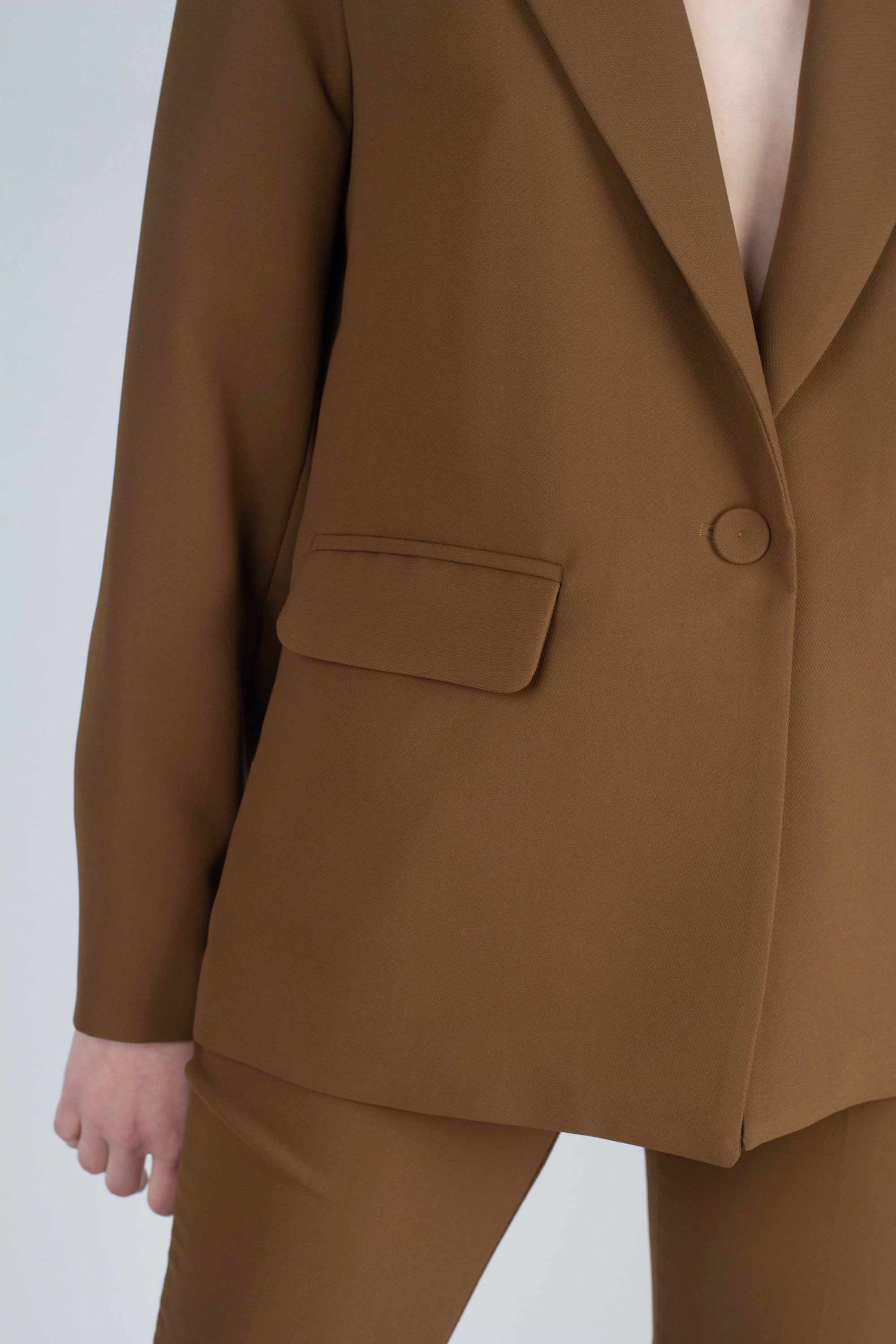 Mustard single breasted classic suit blazer_8