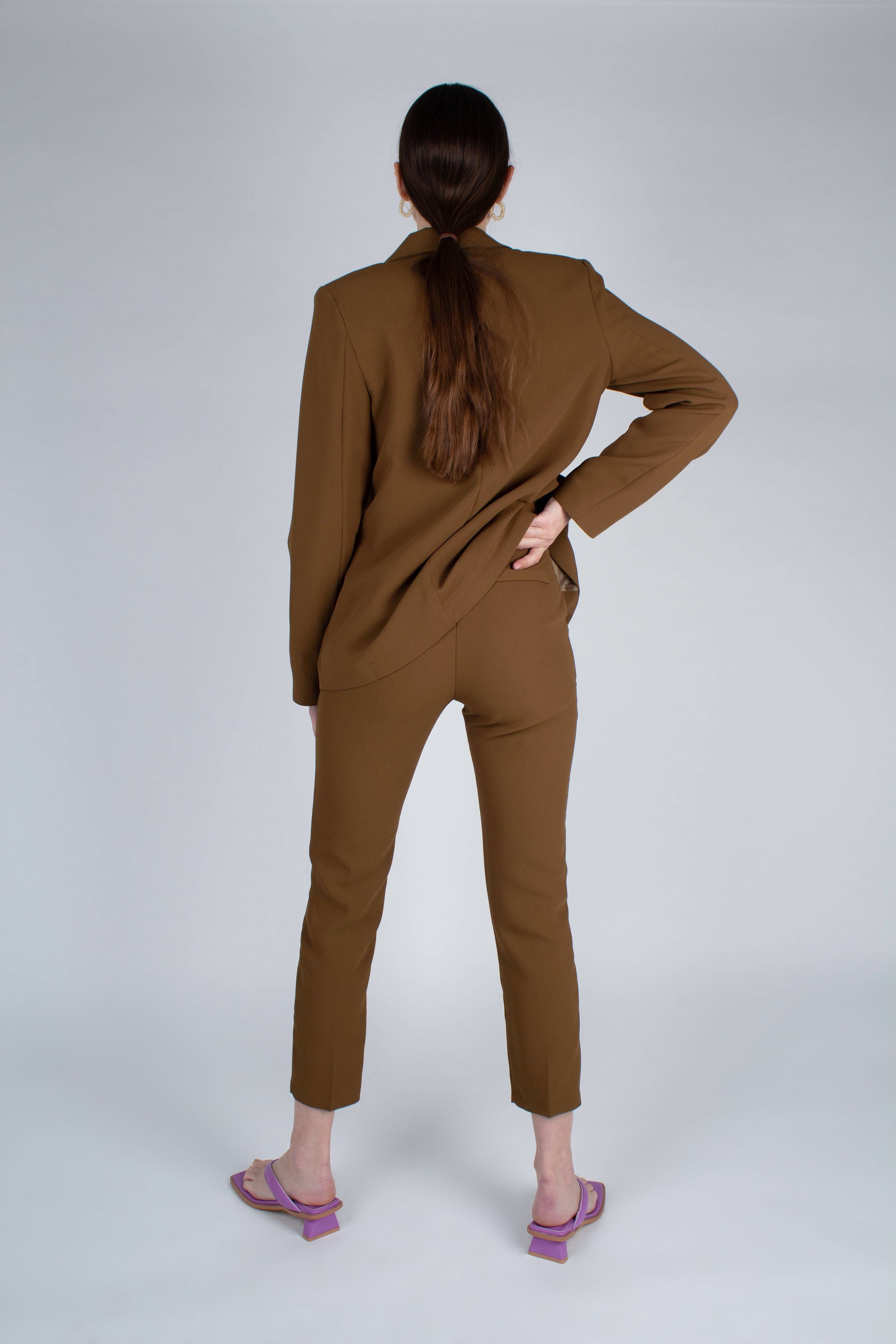 Mustard single breasted classic suit blazer_6