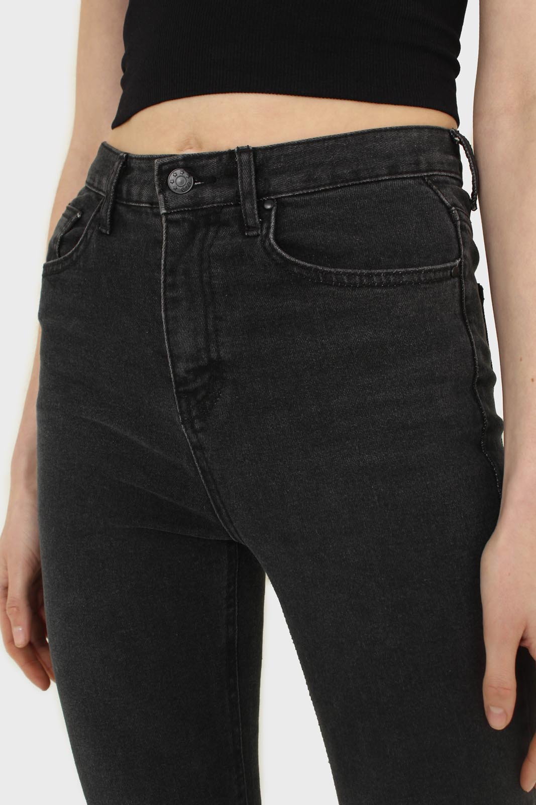 Washed black boot cut jeans - 3262_5