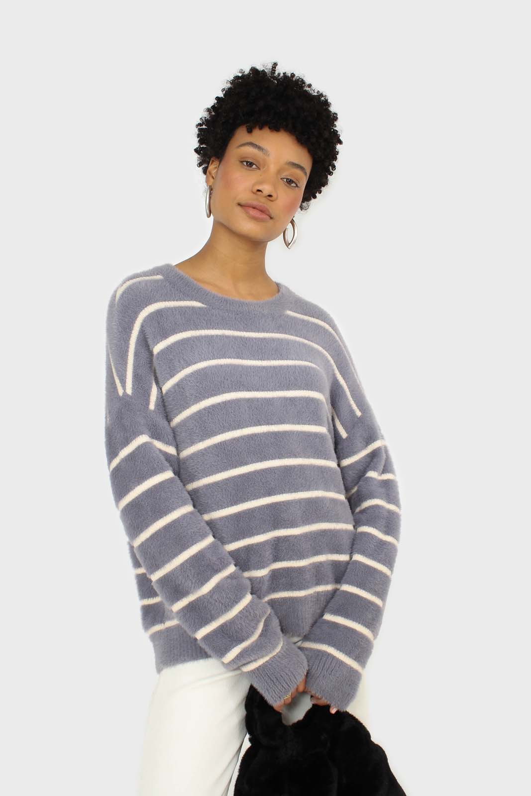 Blue and white striped fuzzy jumper_5