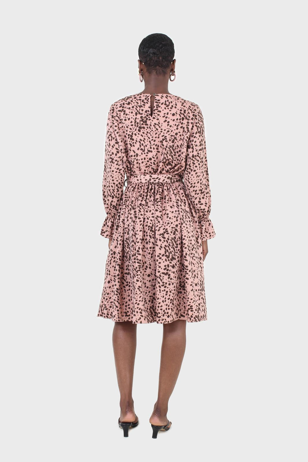 Pink and leopard belted midi dress_2