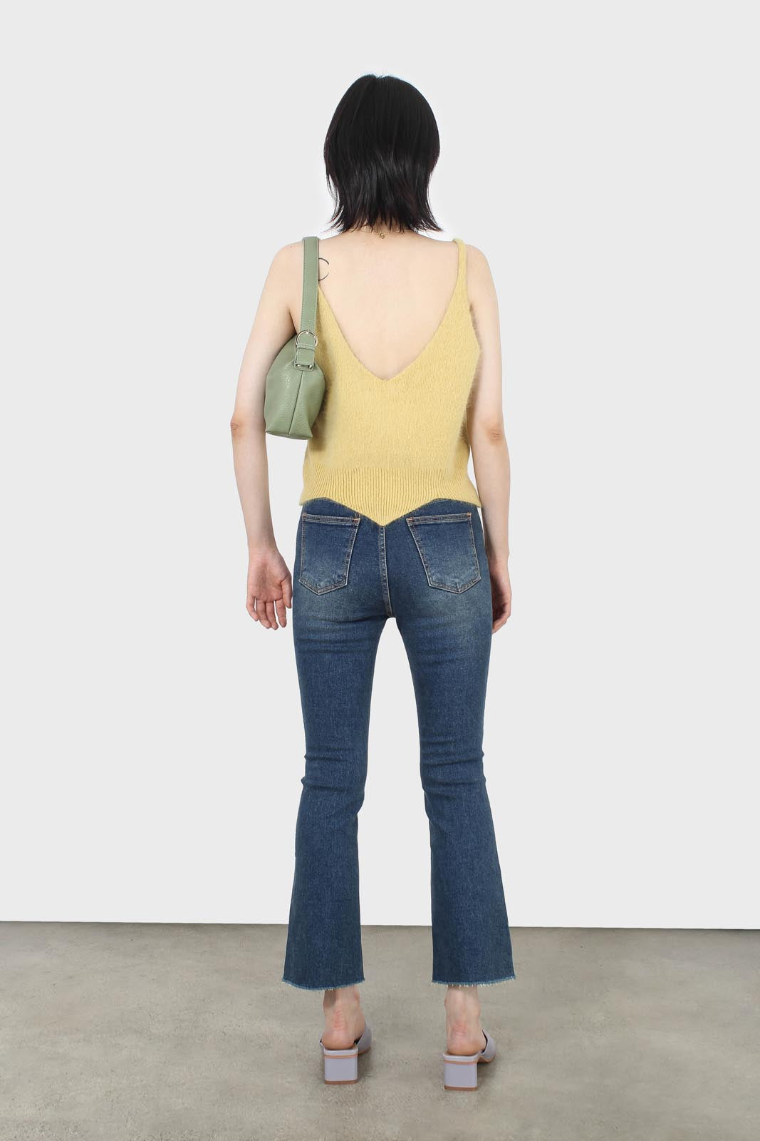 Yellow angora zig zag crop tank_5