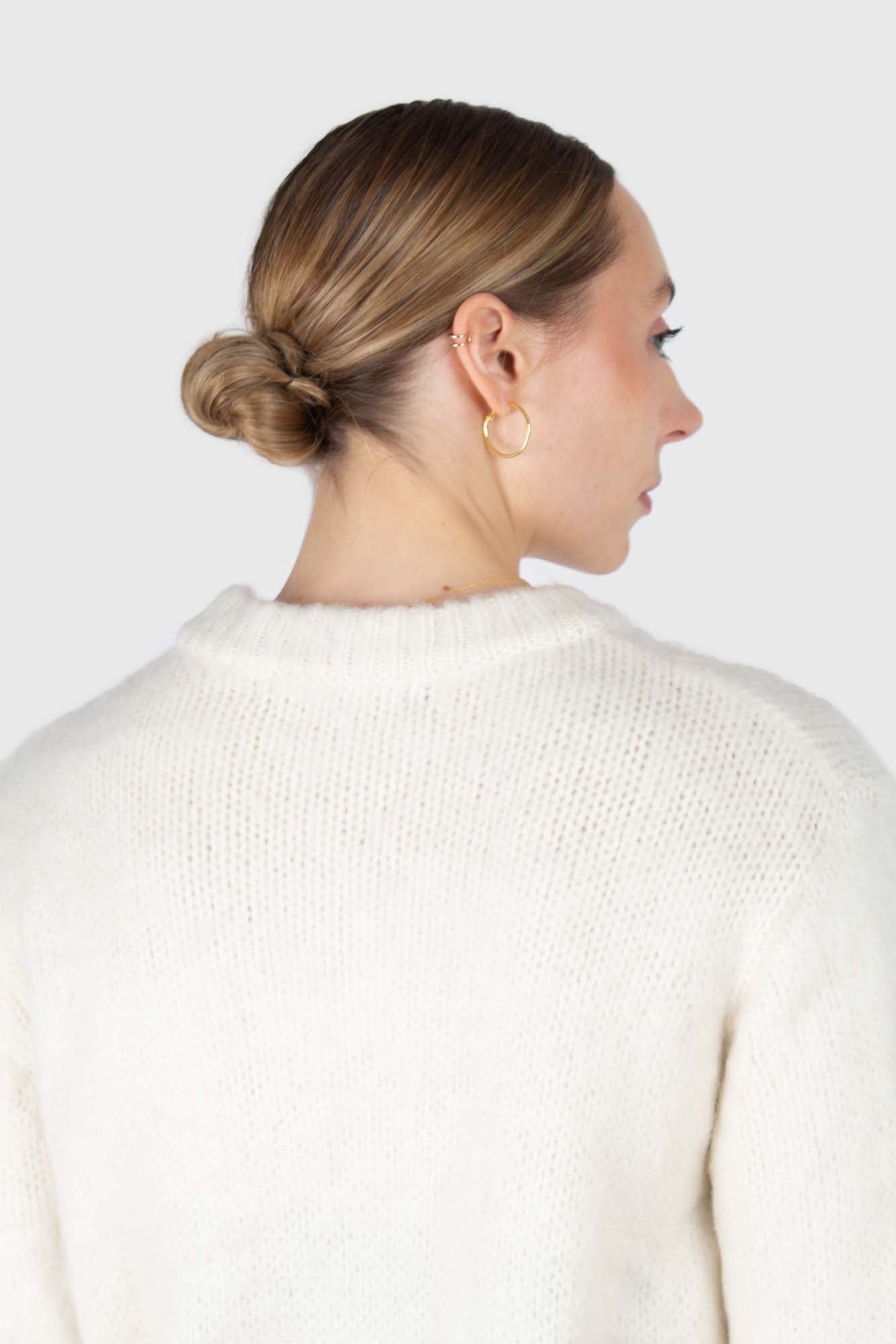 Ivory brush textured crew neck jumper_7