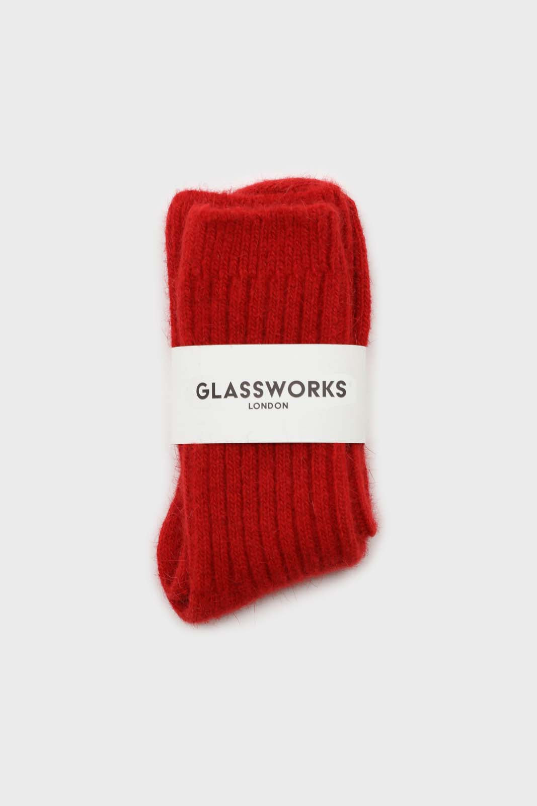 Red large ribbed angora socks_3