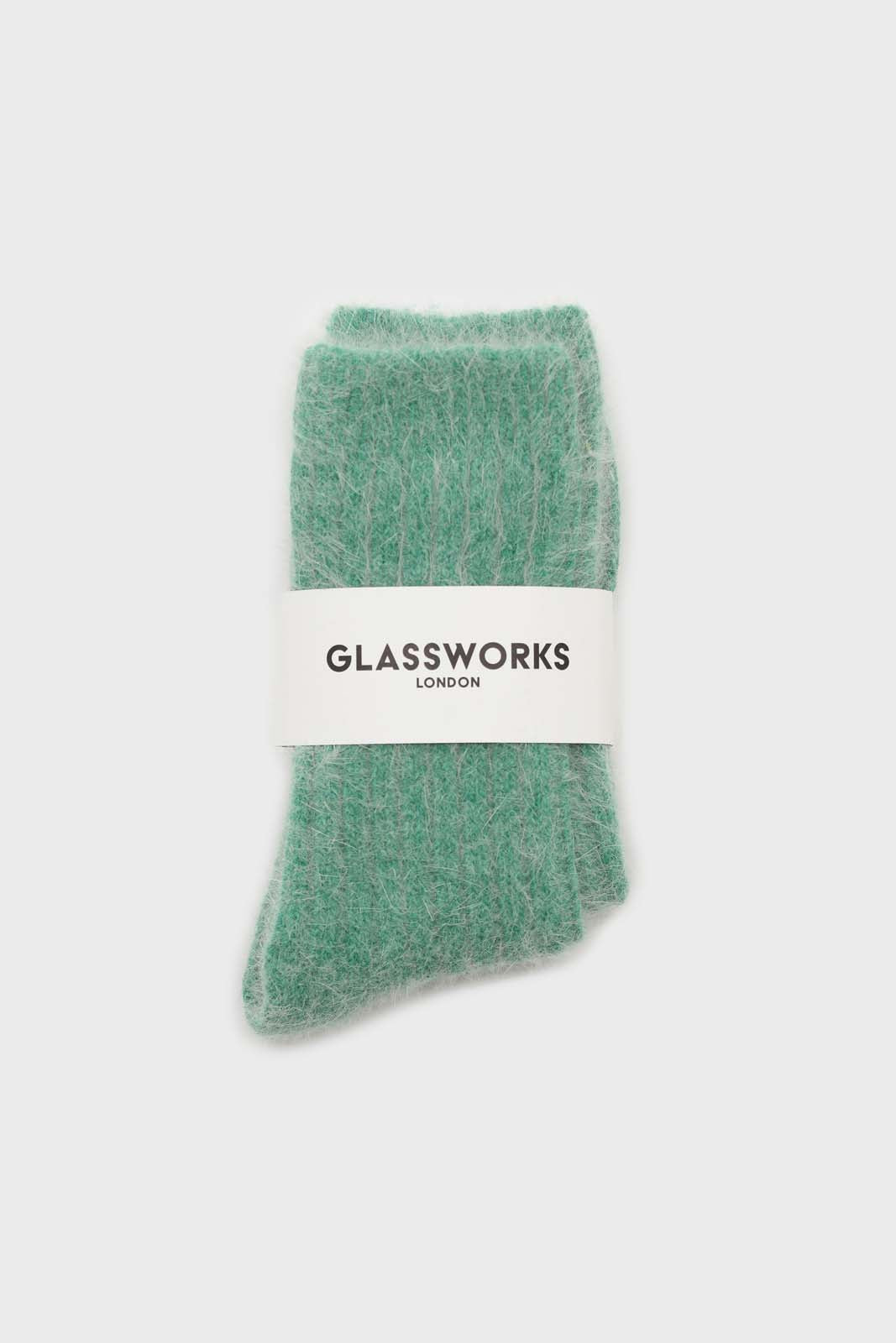 Green large ribbed angora socks_3