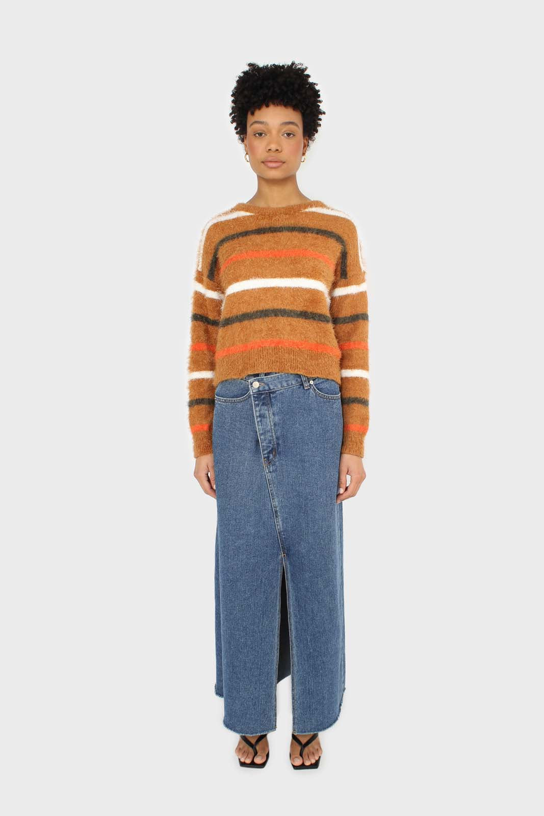 Brown and orange multi striped fuzzy jumper_3