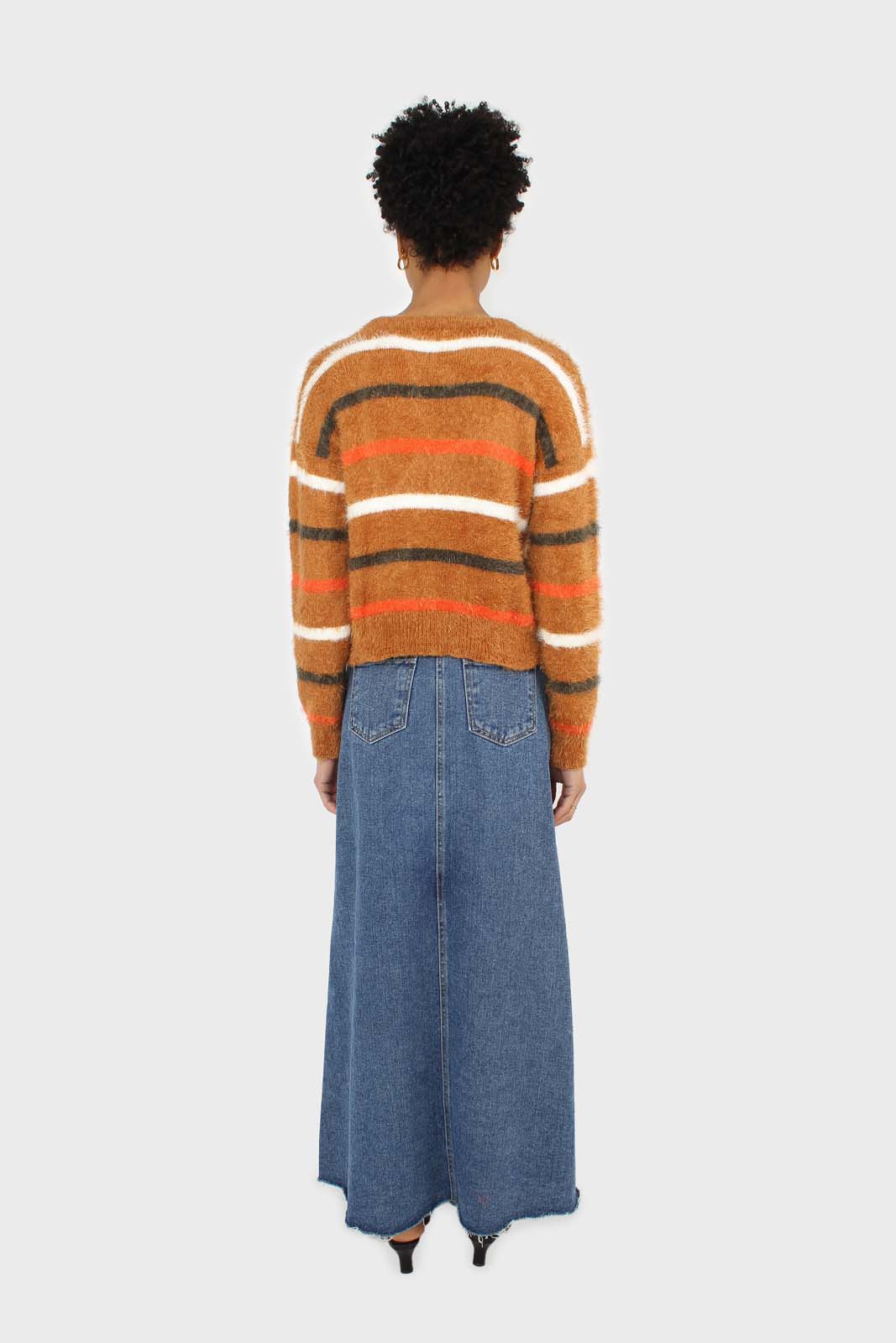 Brown and orange multi striped fuzzy jumper_5