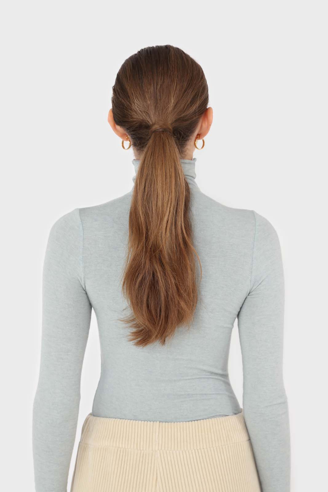 Blue soft thin turtleneck jersey top_6