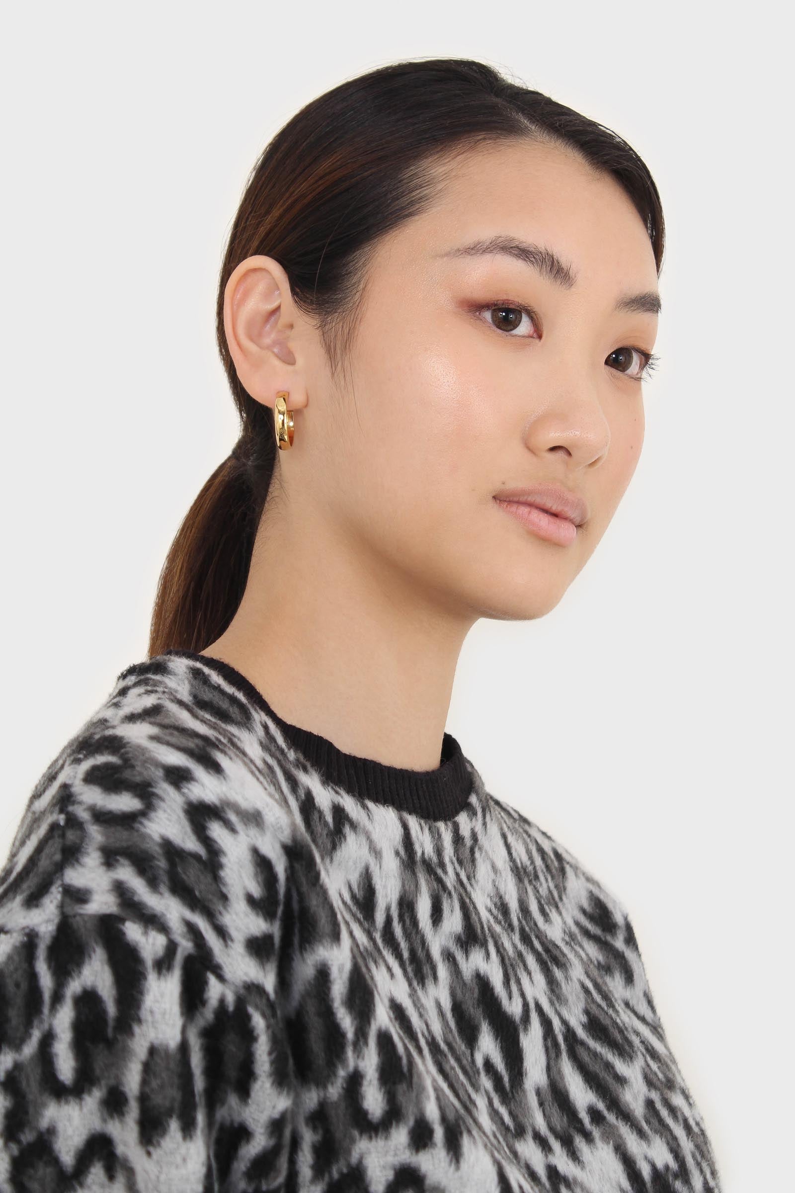 Black leopard brushed string hem sweatshirt_5