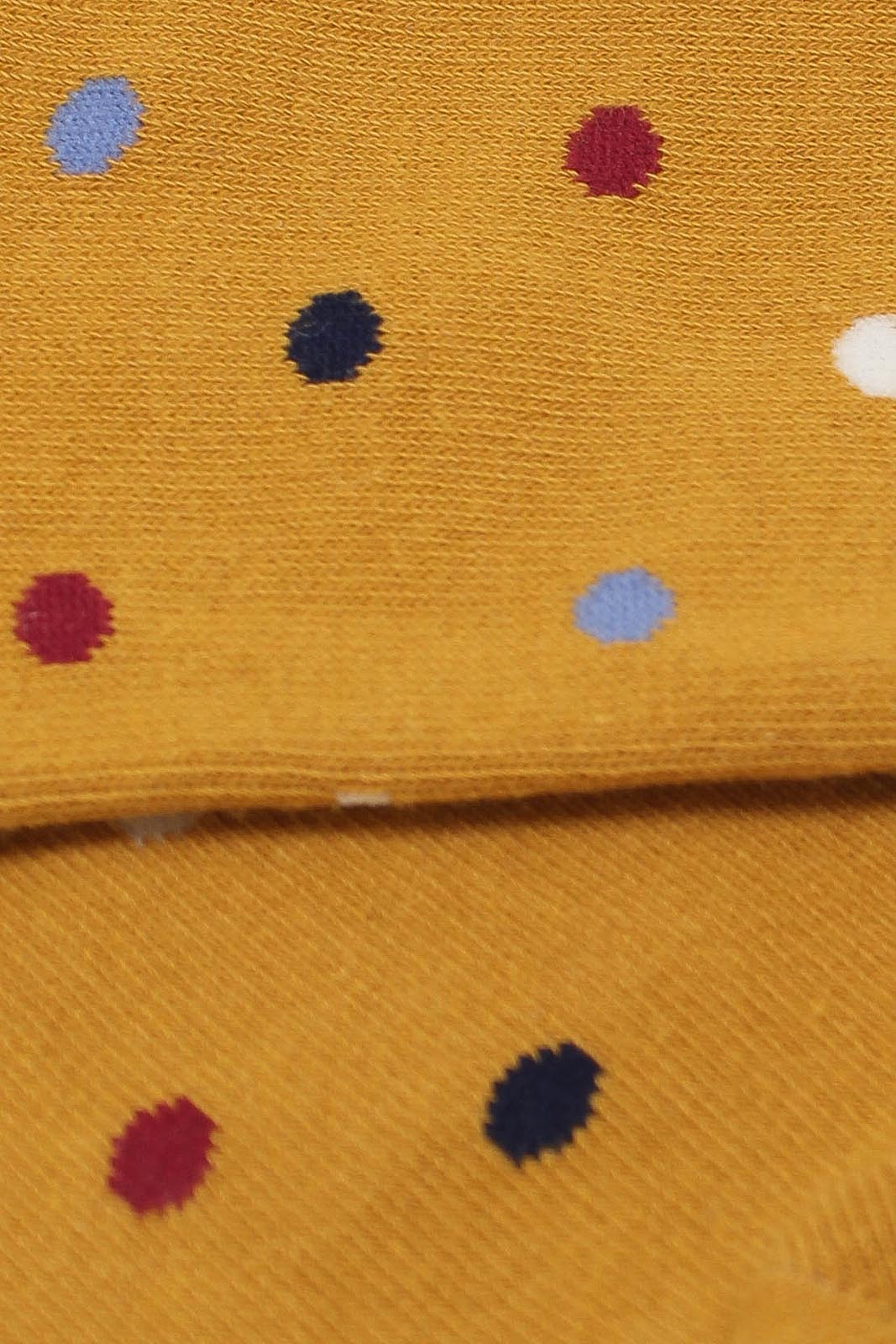 Yellow rainbow polka dots socks_2
