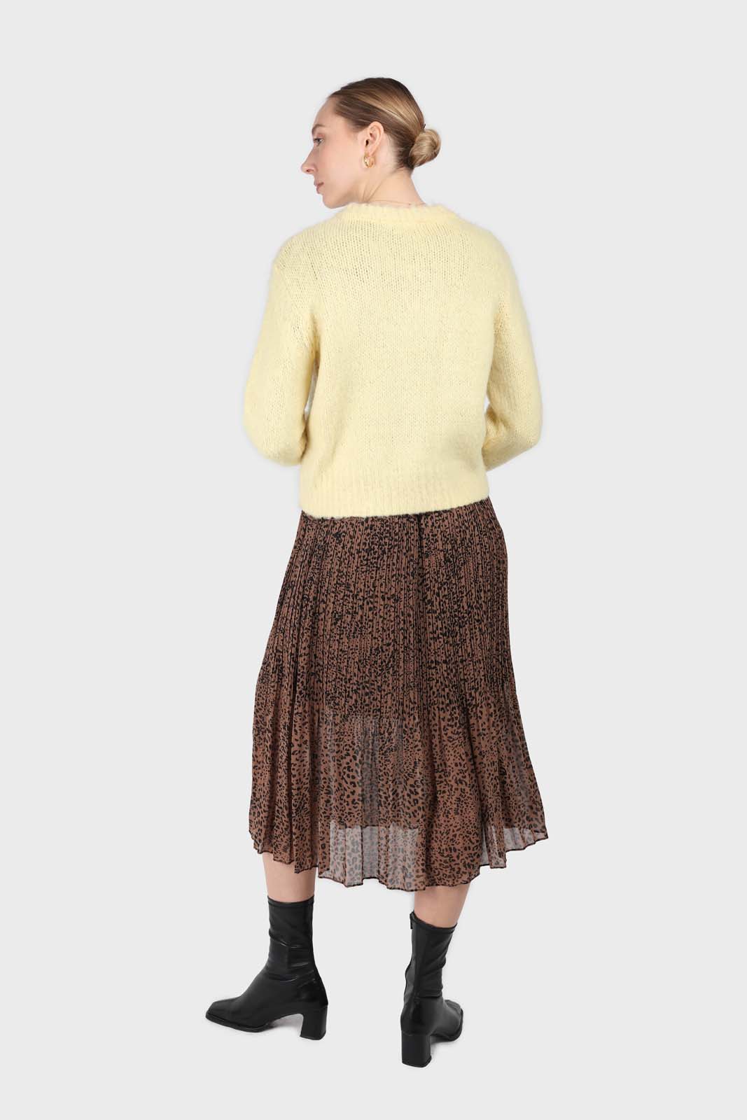 Yellow brush textured crew neck jumper_6