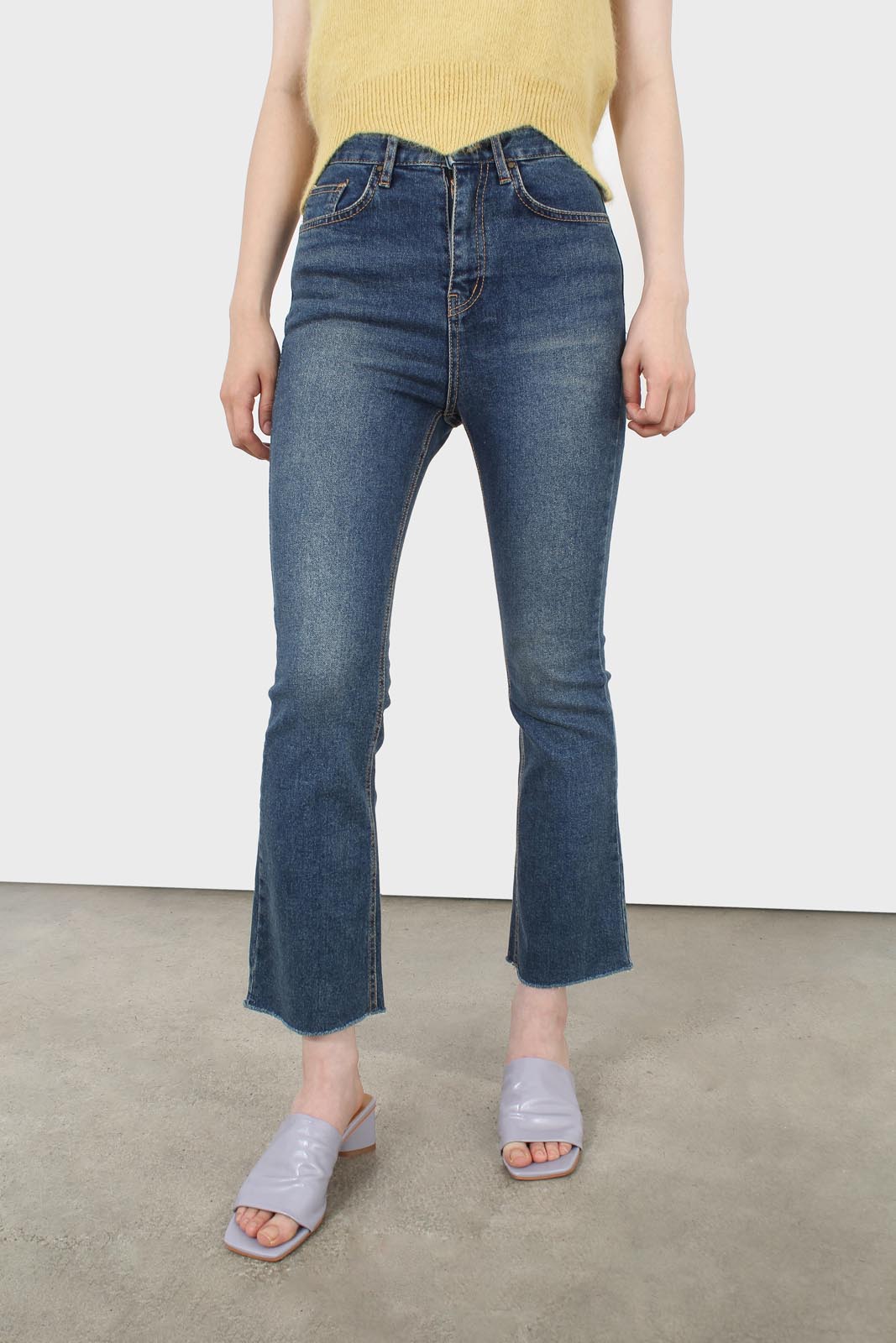 Washed blue boot cut jeans - 3262_1