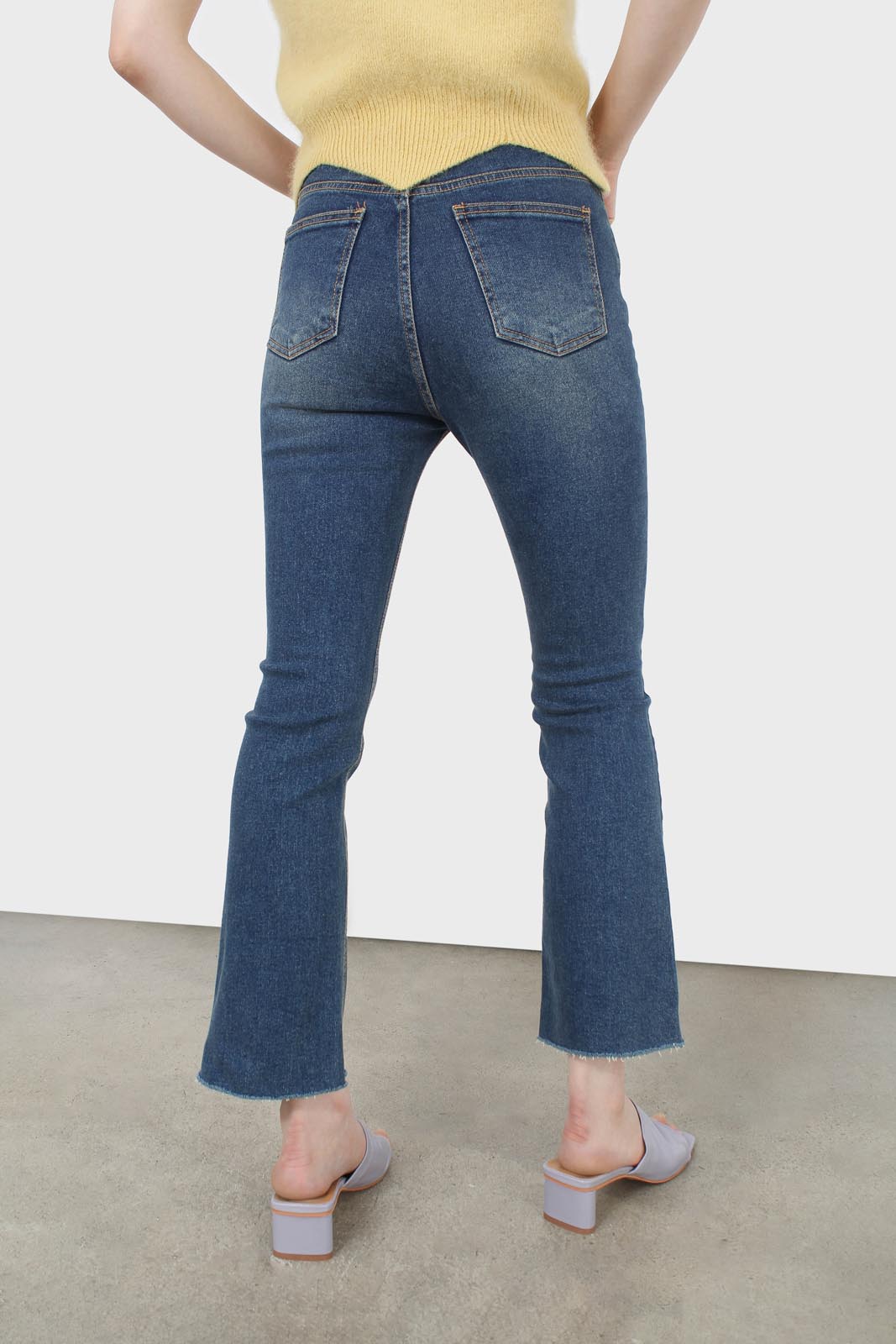 Washed blue boot cut jeans - 3262_6