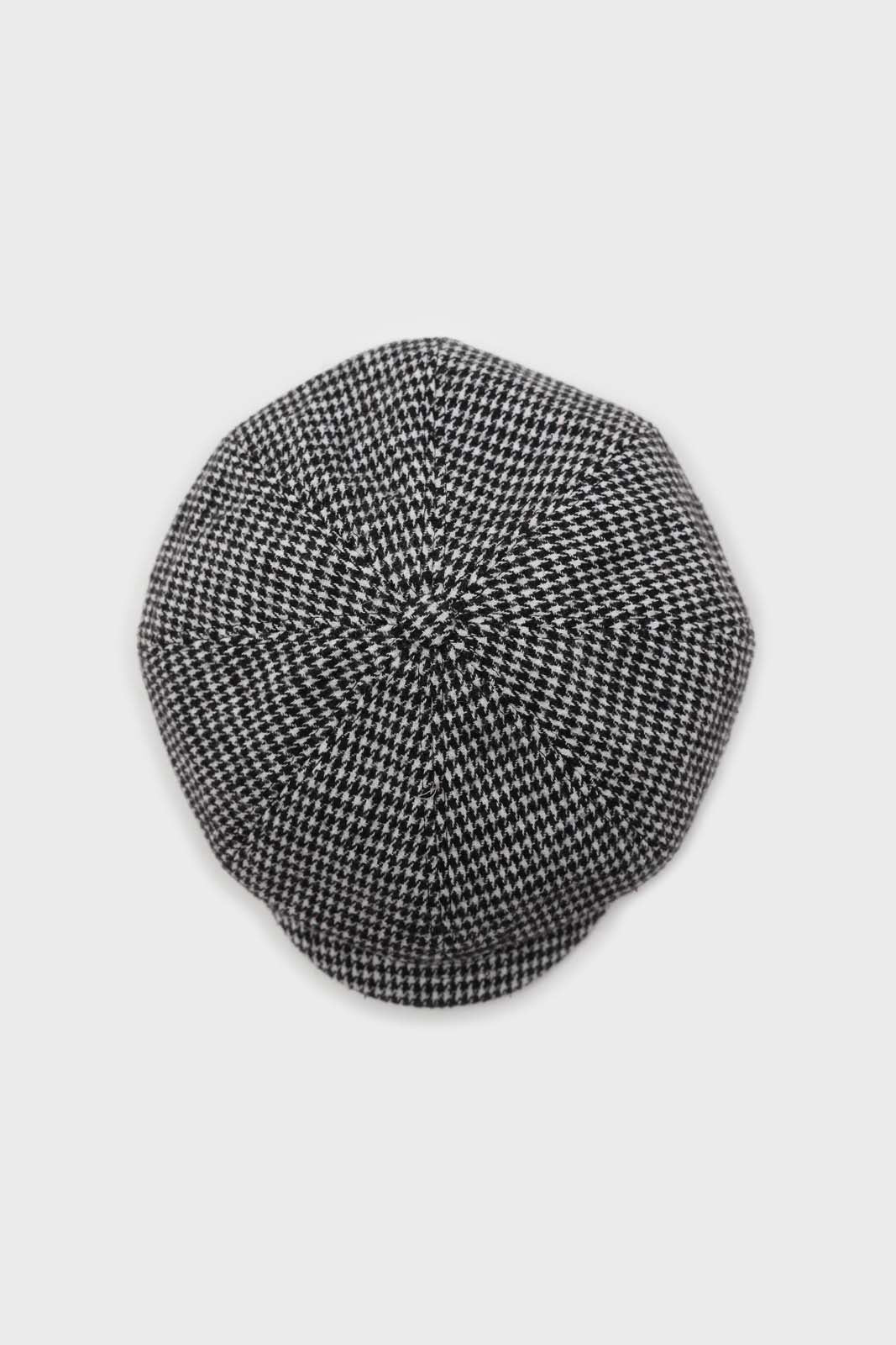 Black and white houndstooth baker boy hat_2