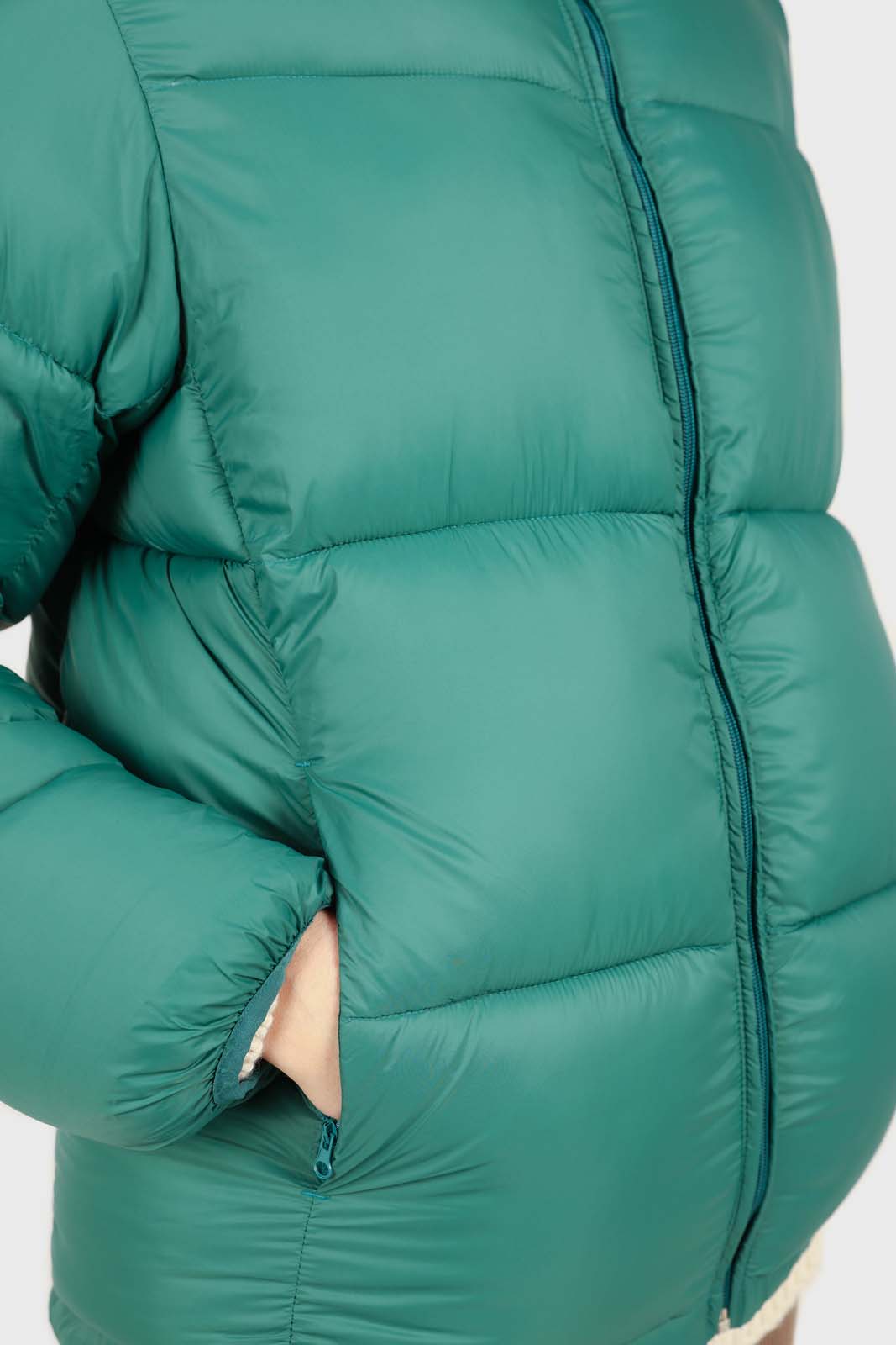 Teal thick classic puffer jacket_5