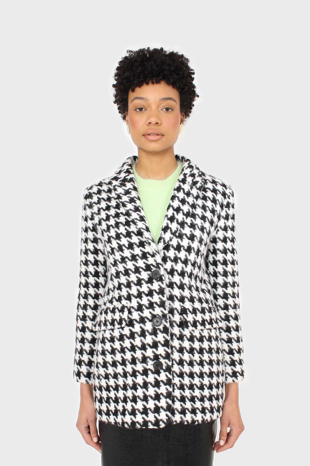 Black and white large houndstooth wool blazer_7