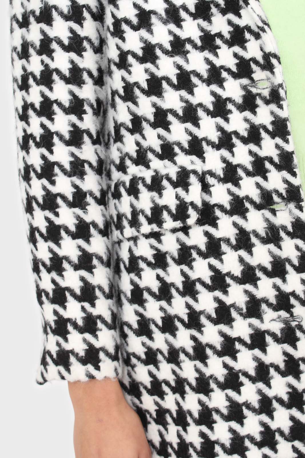 Black and white large houndstooth wool blazer_10
