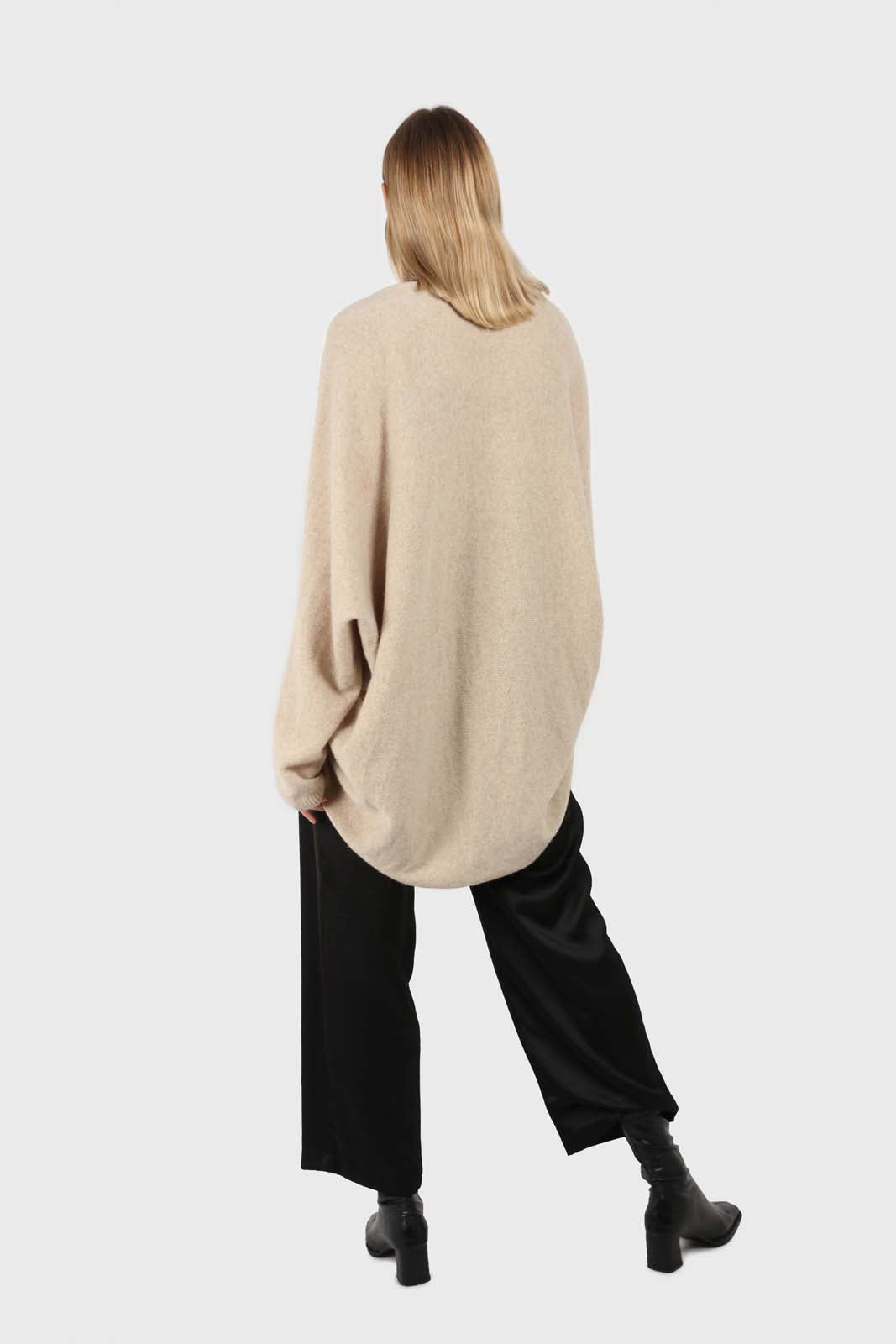 Oatmeal wool alpaca soft open cardigan_6