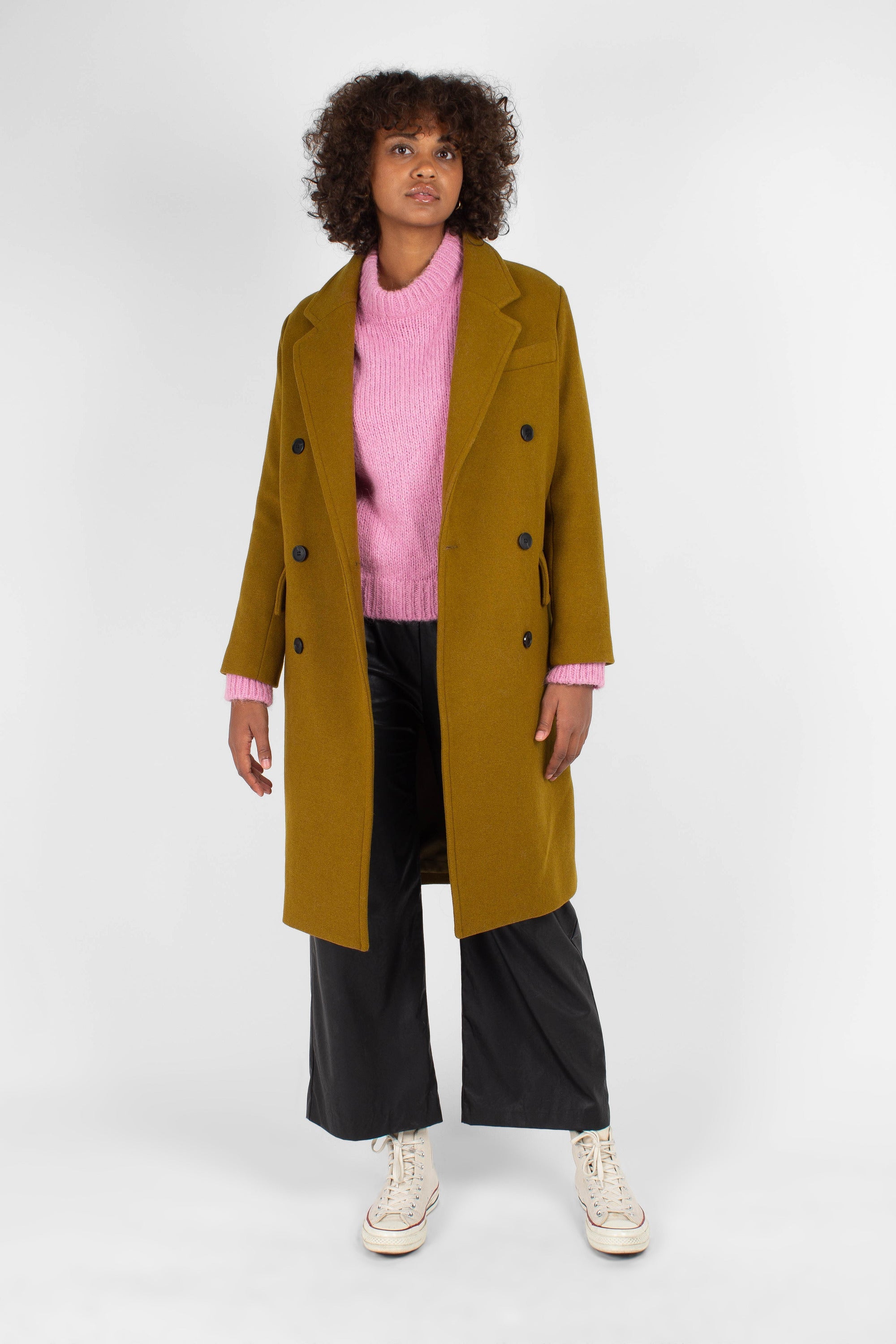 Bright pink high crew neck alpaca jumper_4