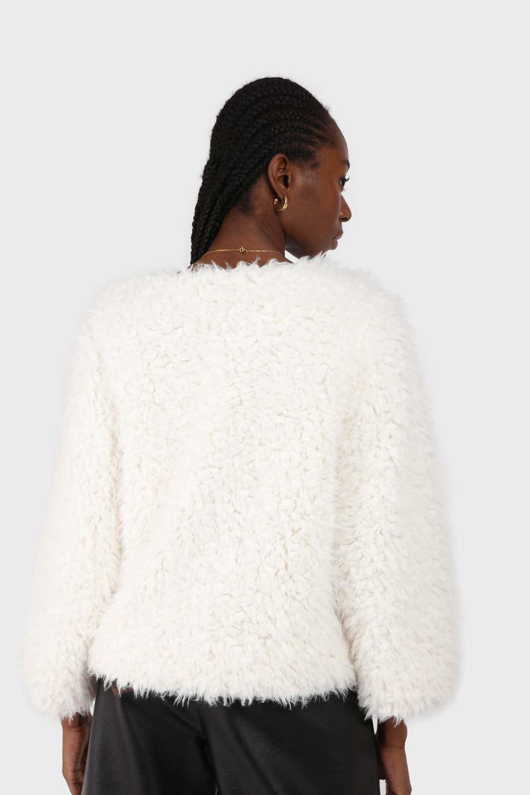 Ivory thick fuzzy tufts long sleeved top_2