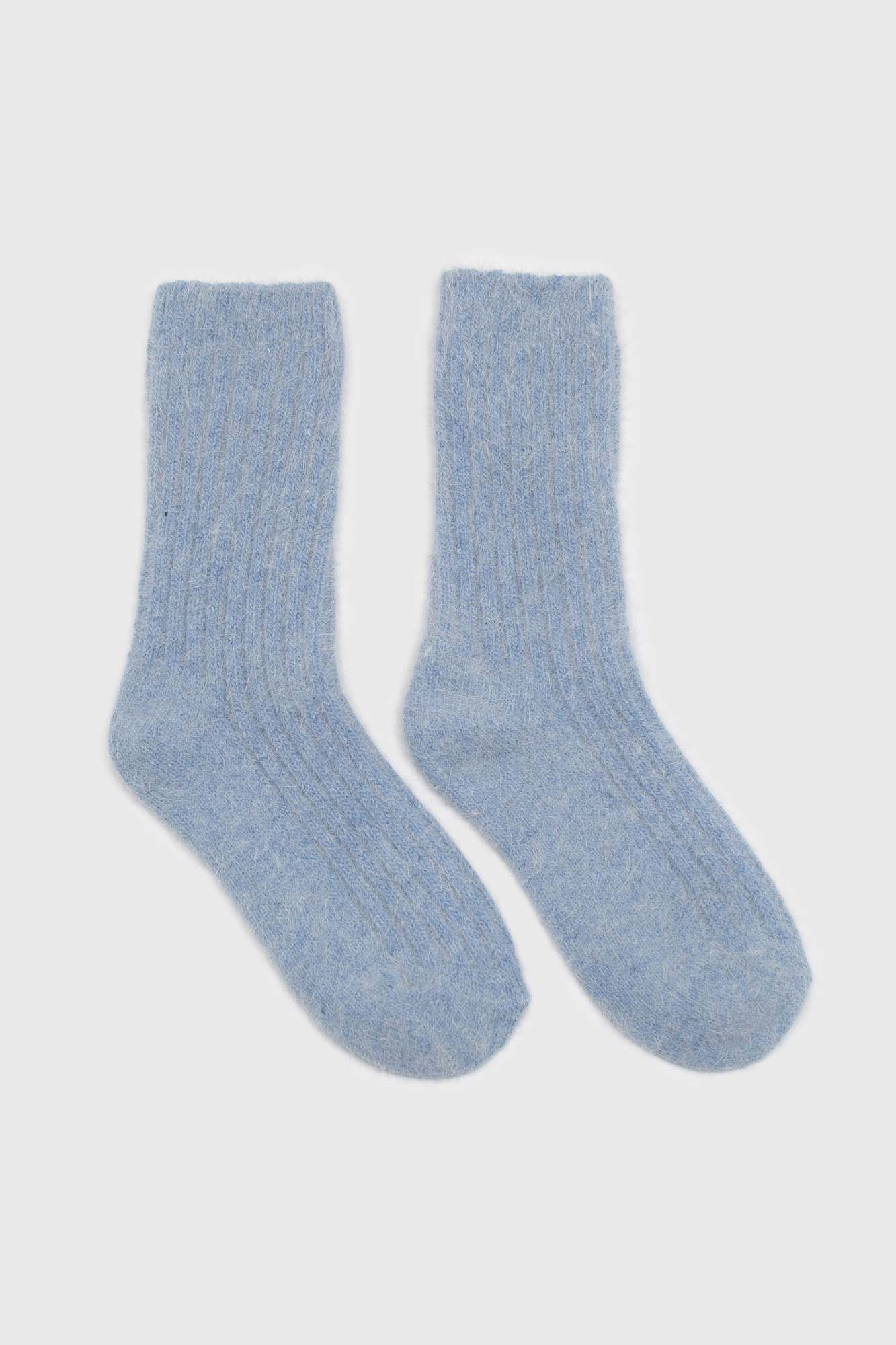 Sky blue large ribbed angora socks_2