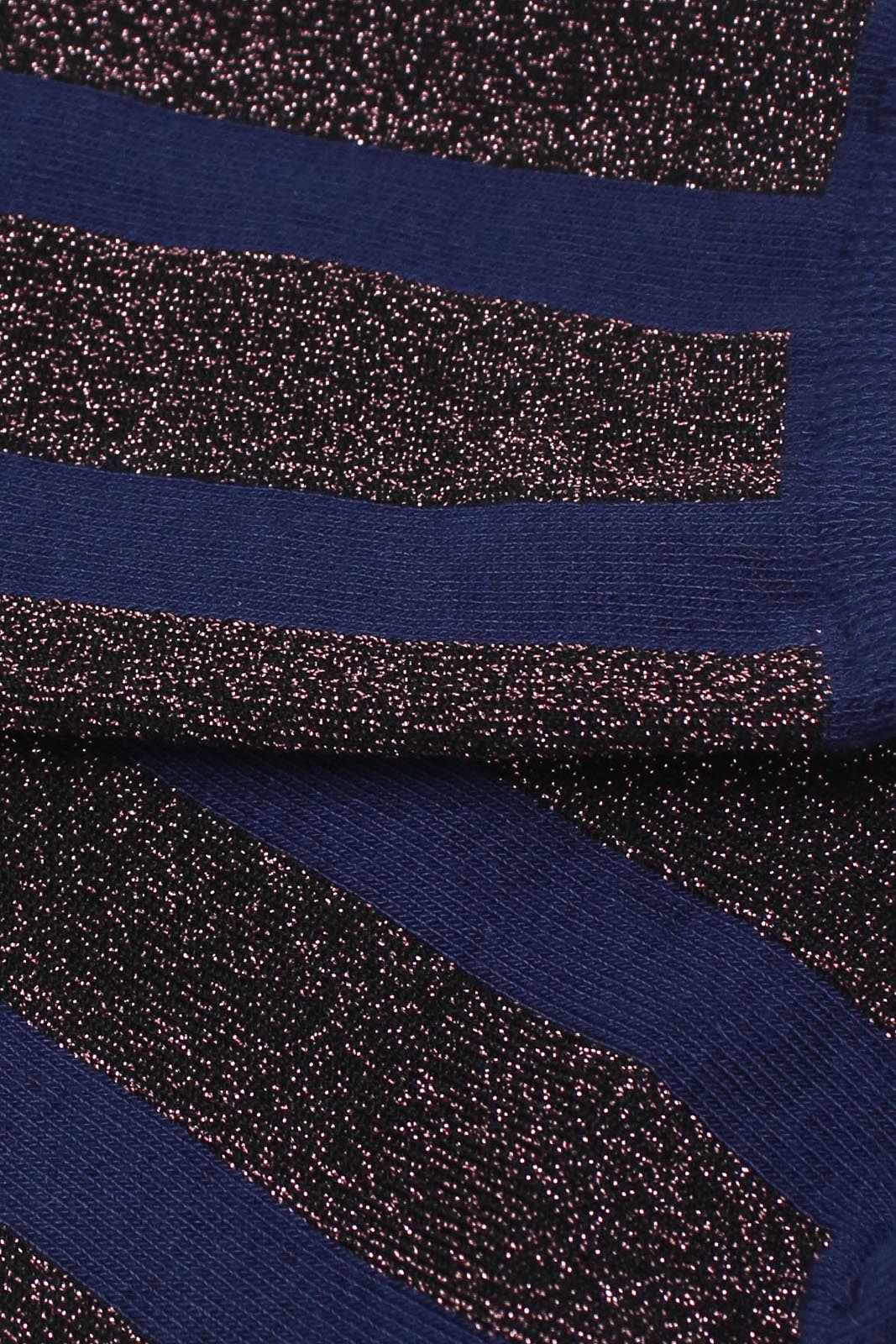 Blue and pink glitter vertical striped socks_2
