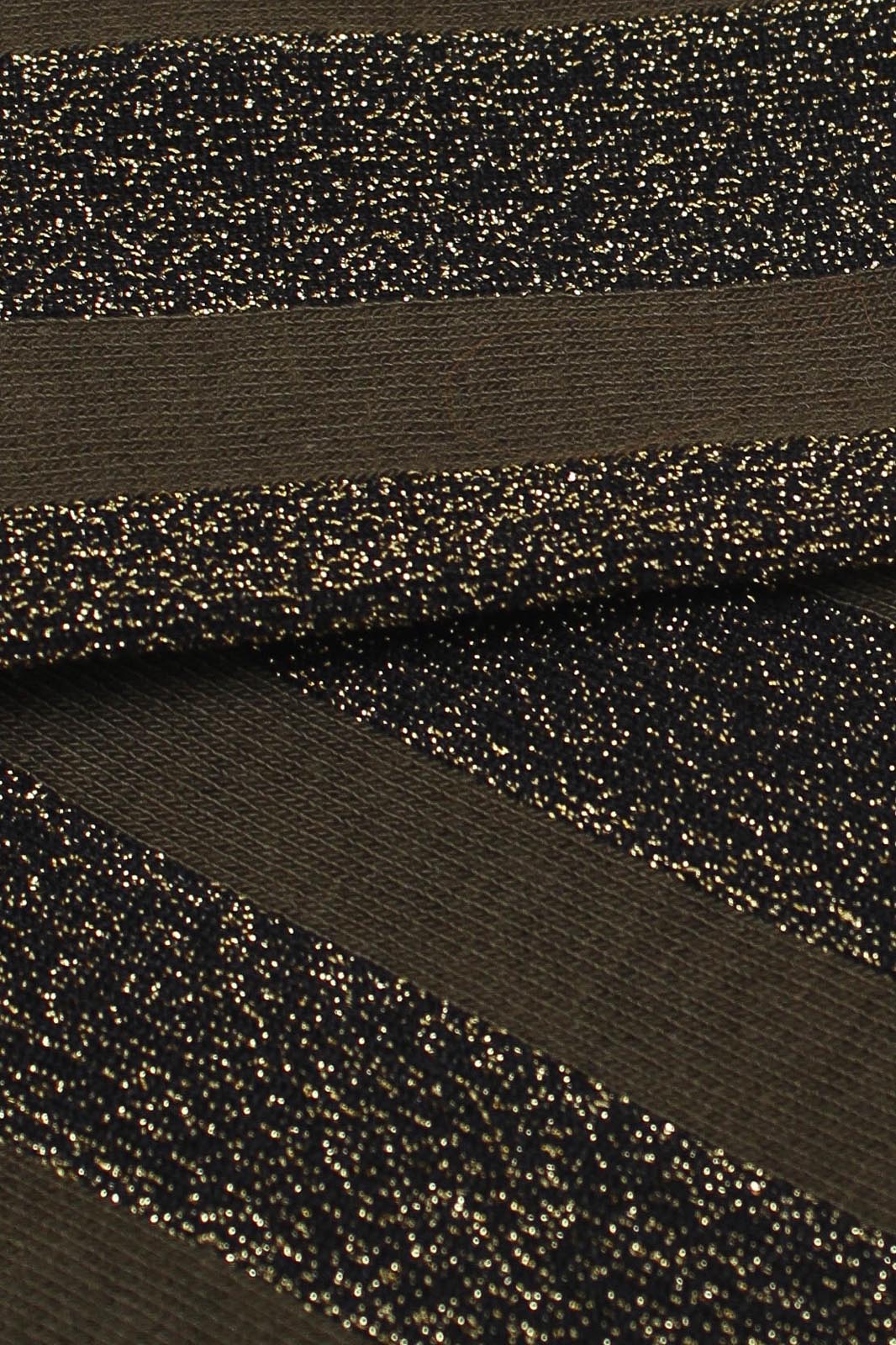 Khaki and gold glitter vertical striped socks_2