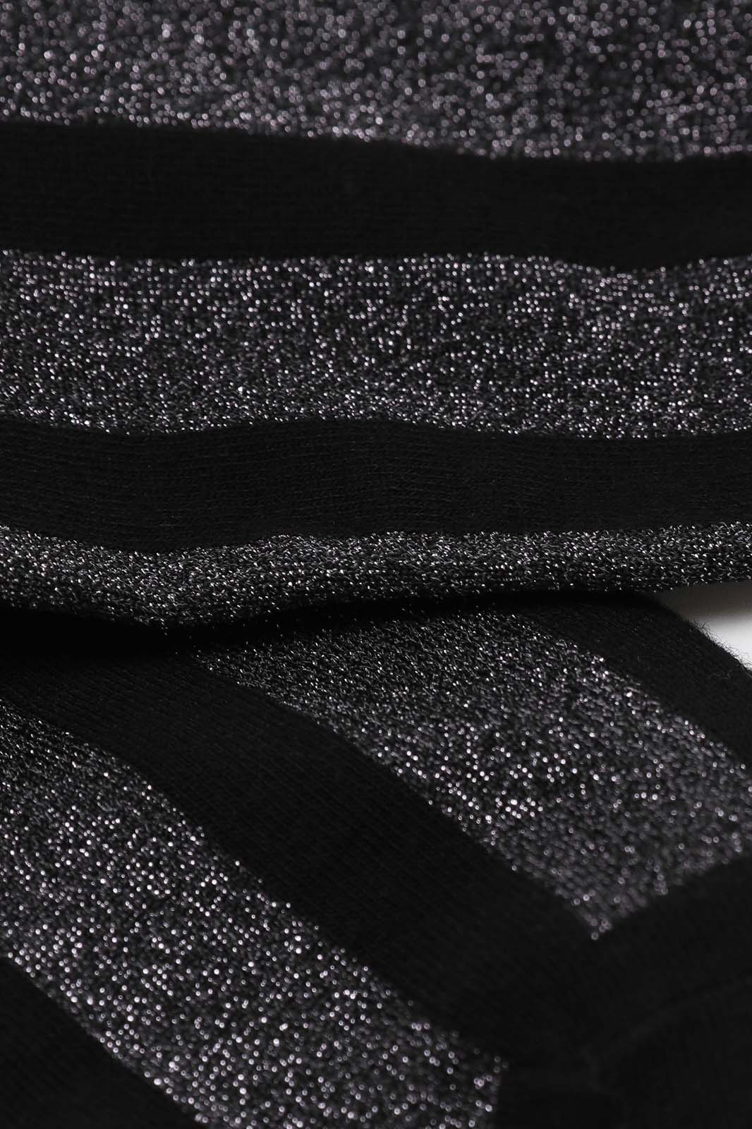 Black and silver glitter vertical striped socks_2